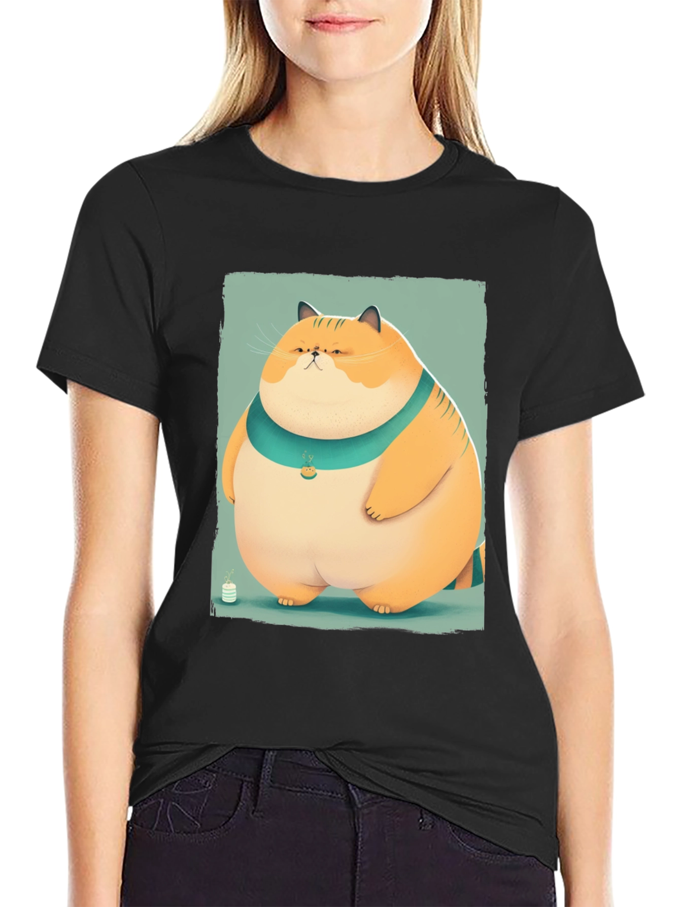 Cartoon Cat Graphic Tee - Unisex Soft Cotton T-Shirt