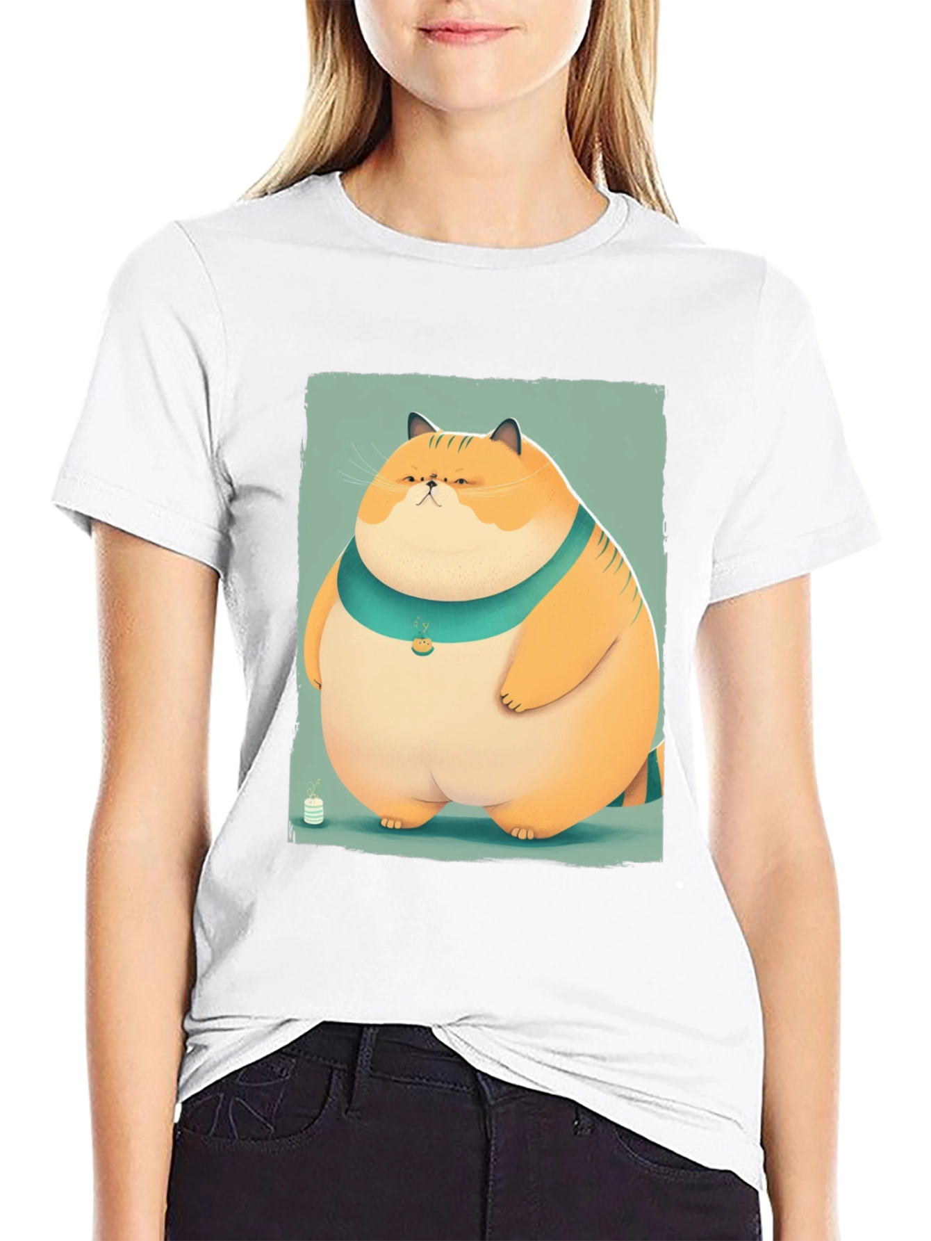 Cartoon Cat Graphic Tee - Unisex Soft Cotton T-Shirt