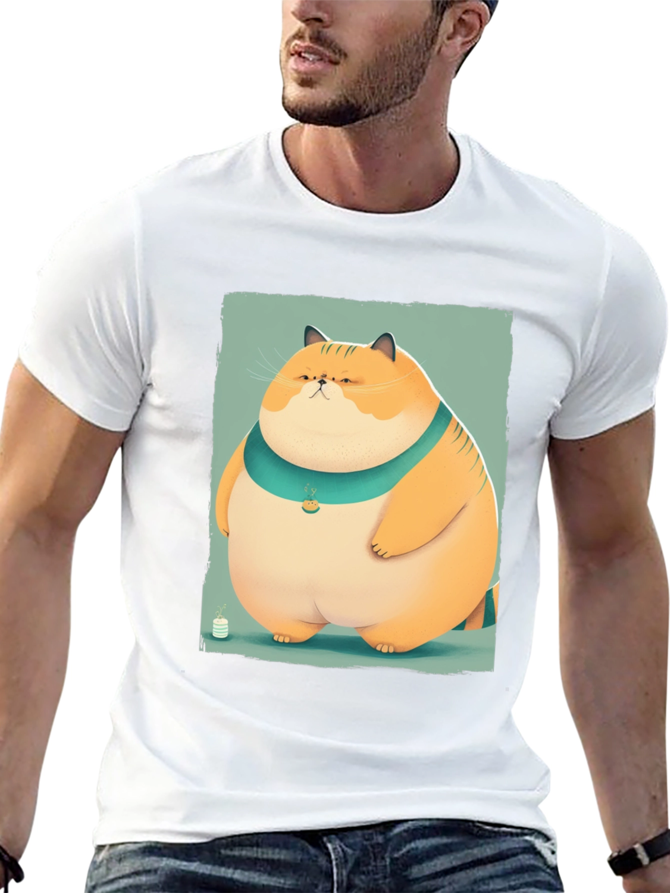 Cartoon Cat Graphic Tee - Unisex Soft Cotton T-Shirt