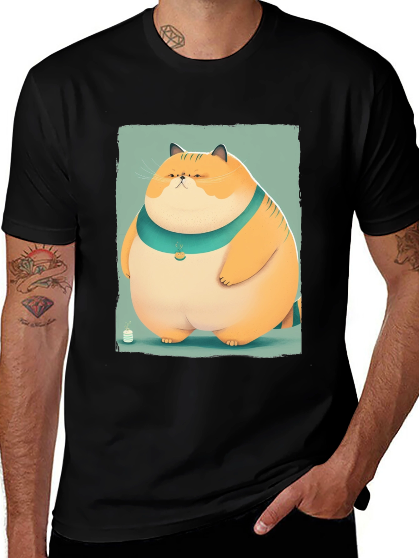 Cartoon Cat Graphic Tee - Unisex Soft Cotton T-Shirt
