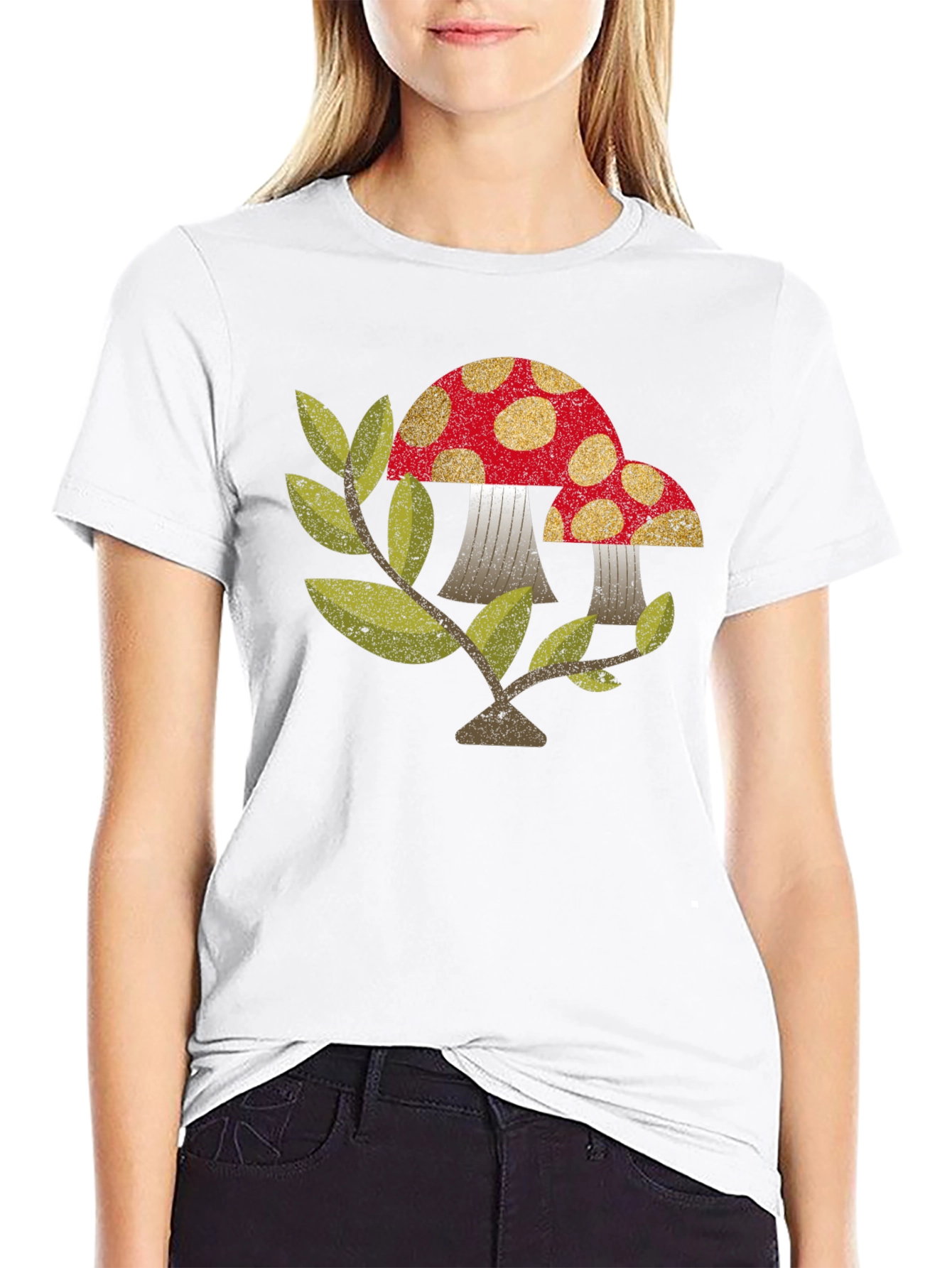 Retro Mushroom Graphic Tee - Black Unisex T-Shirt