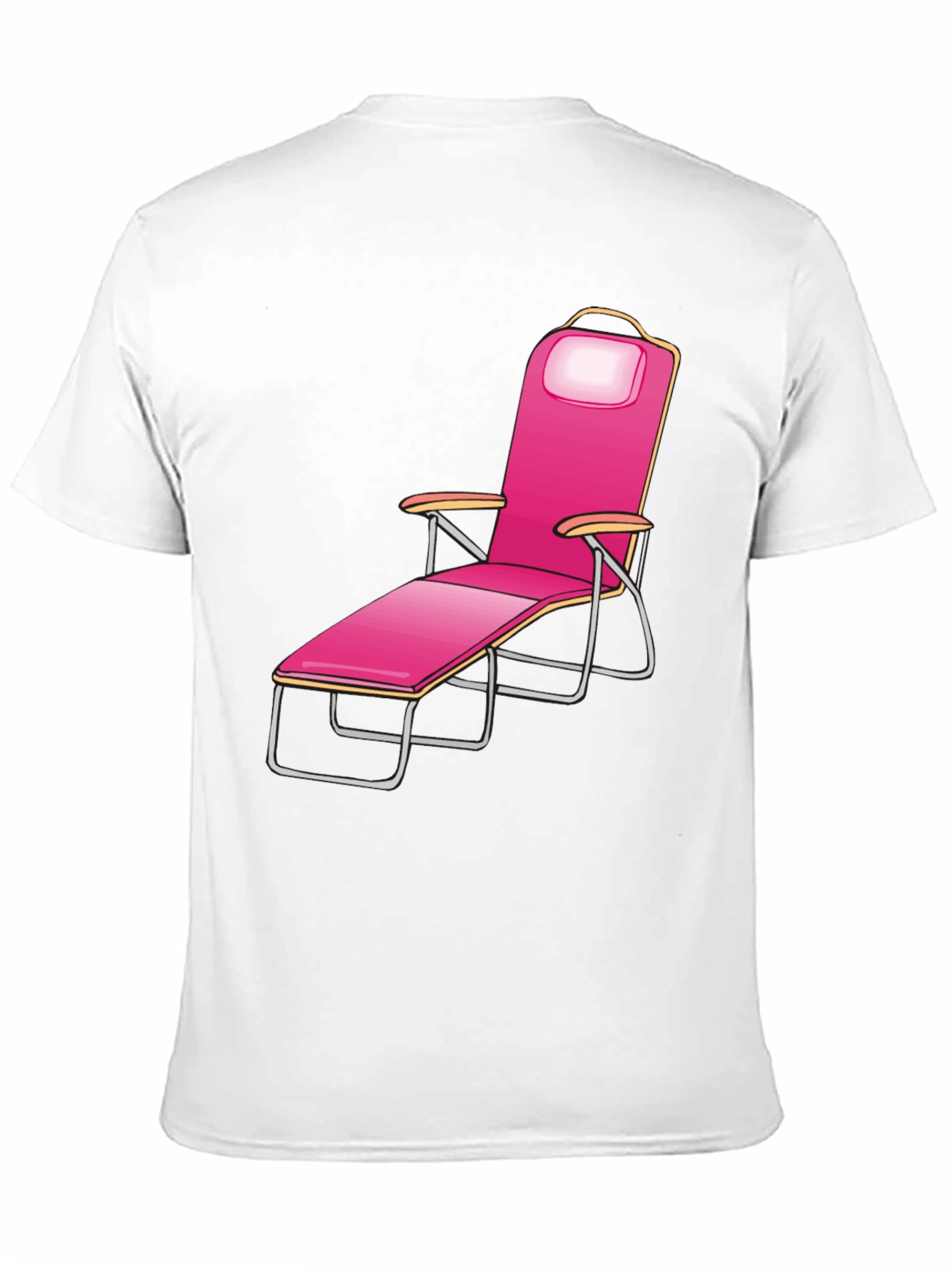 Relaxing Pink Beach Chair Graphic Tee - Black