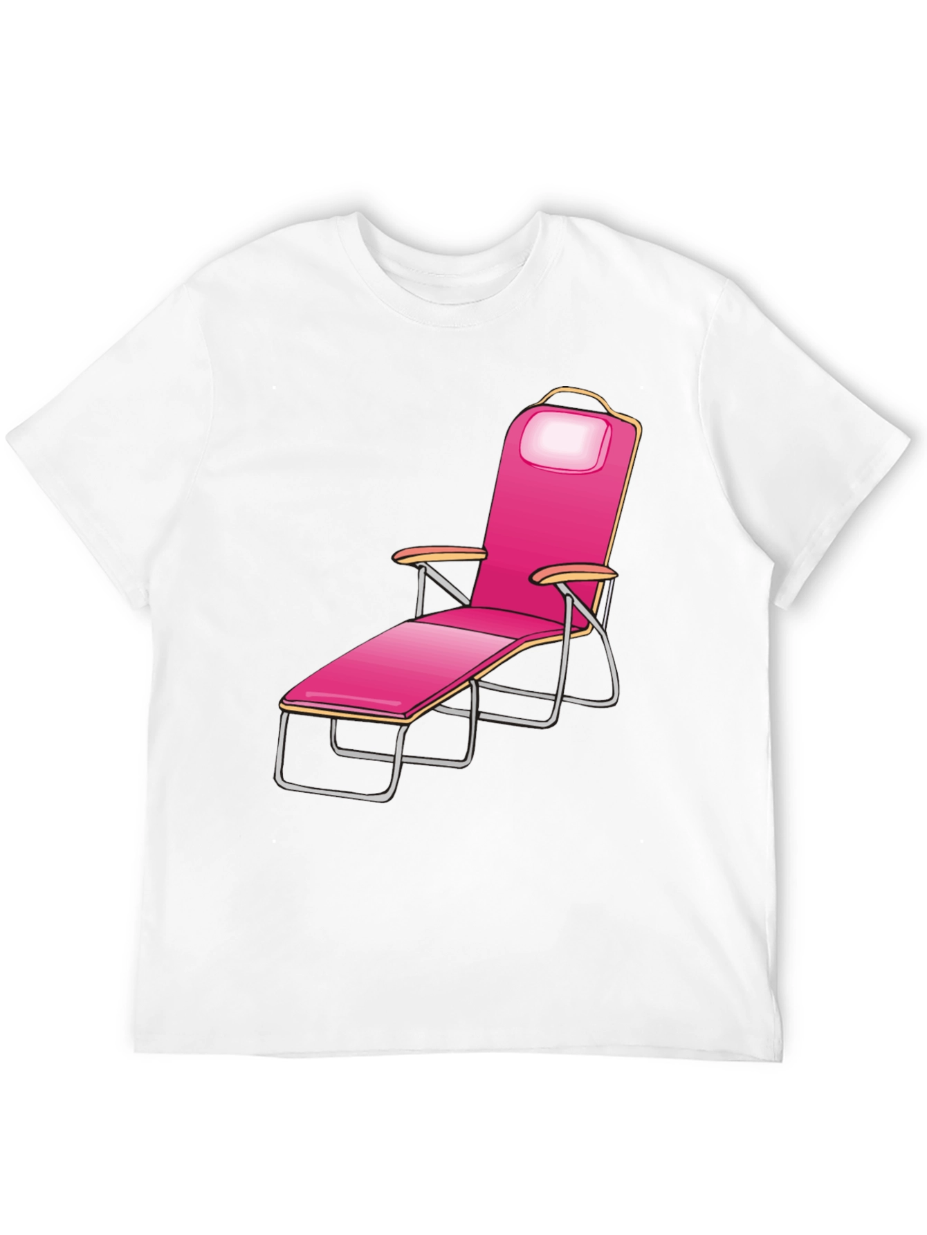 Relaxing Pink Beach Chair Graphic Tee - Black