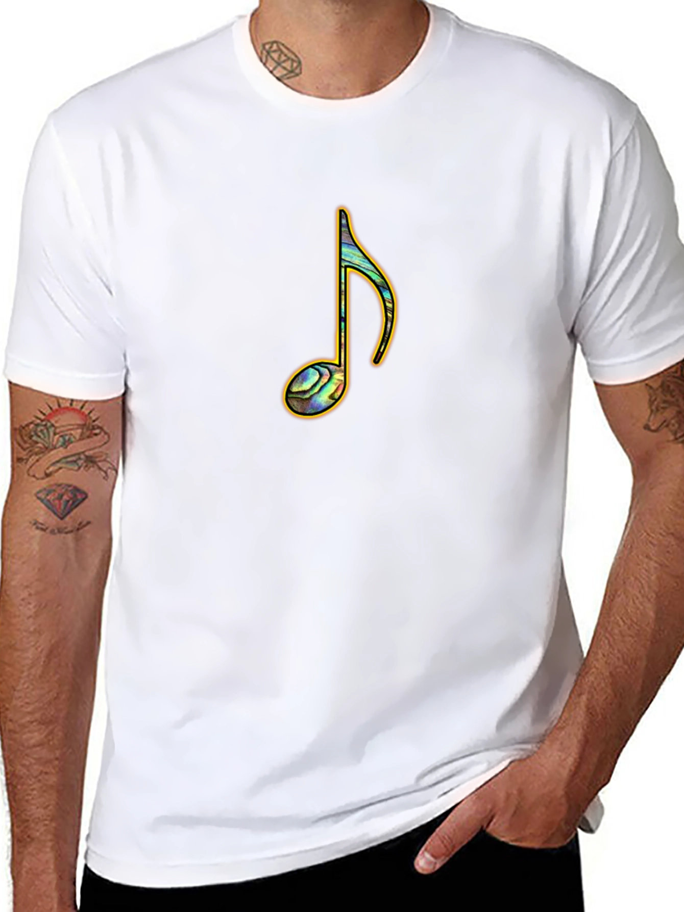 Stylish Music Note Graphic T-Shirt