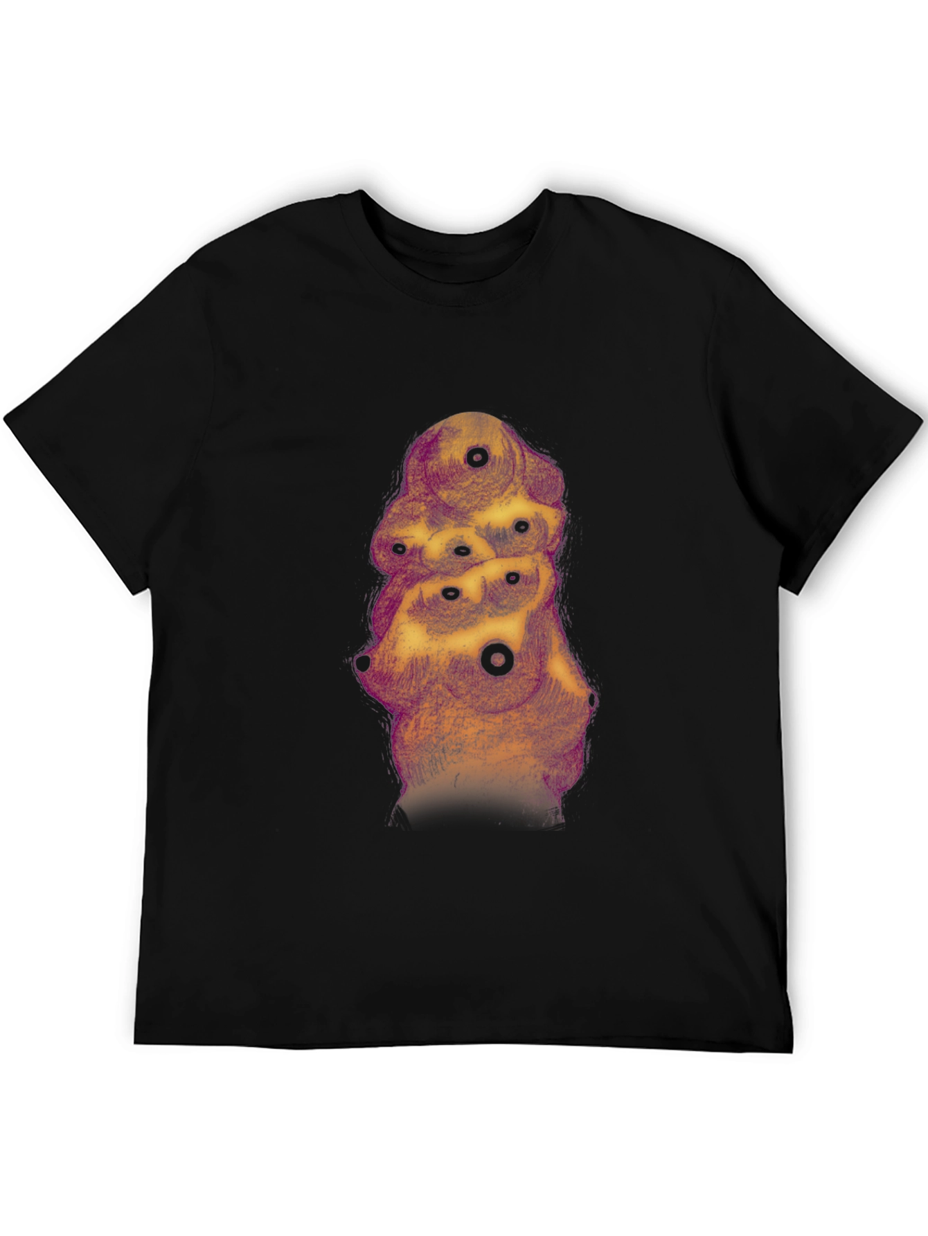 Abstract Eye Tower Graphic Black T-Shirt