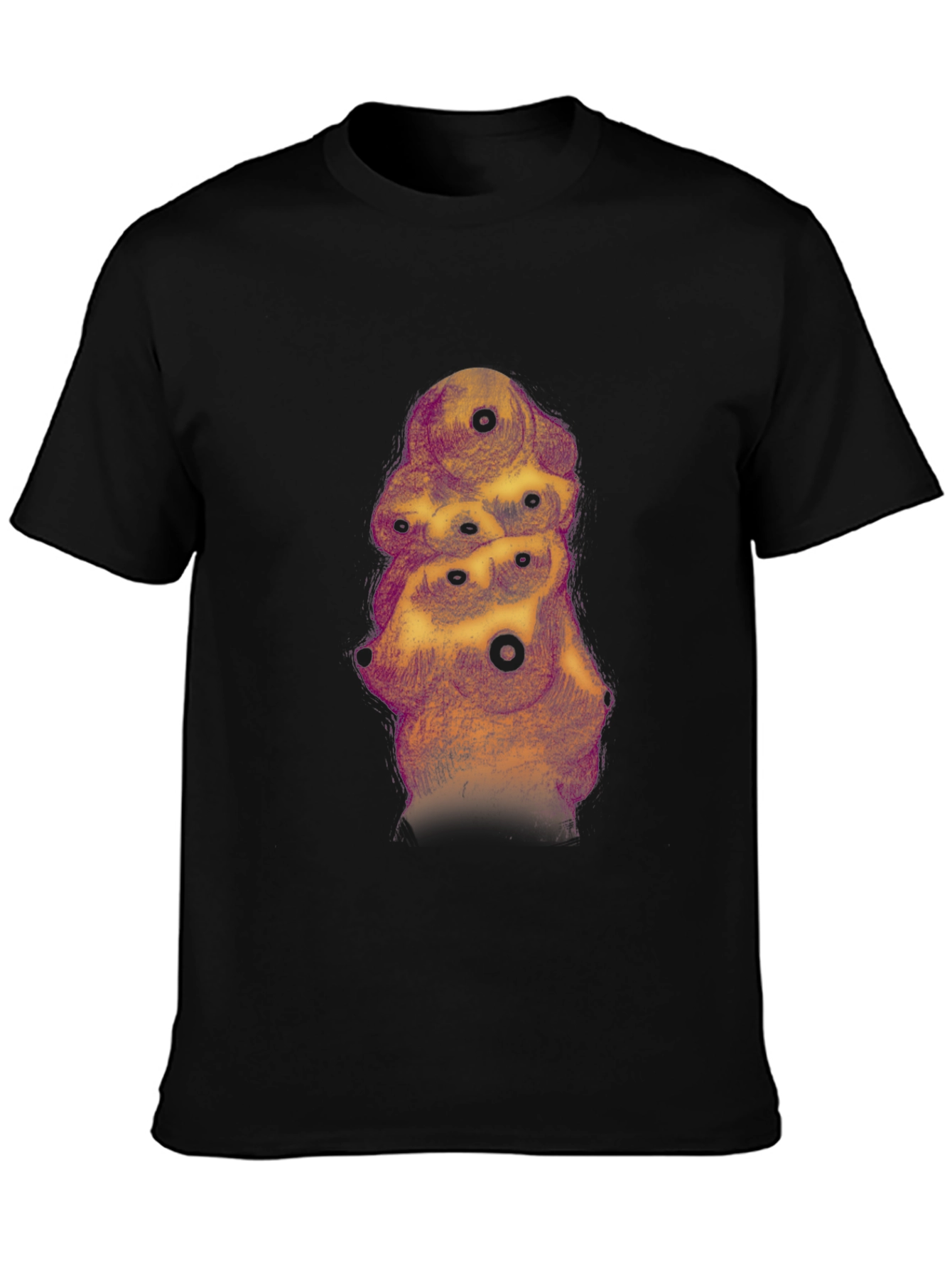 Abstract Eye Tower Graphic Black T-Shirt
