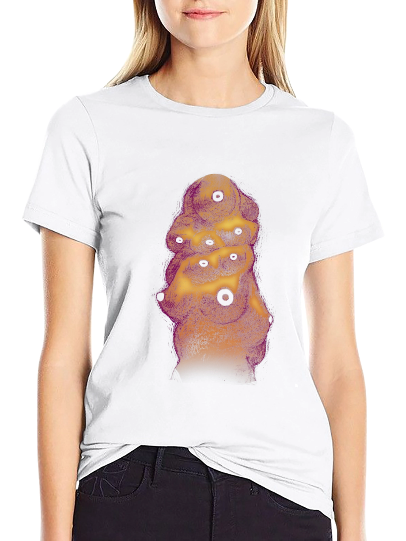 Abstract Eye Tower Graphic Black T-Shirt