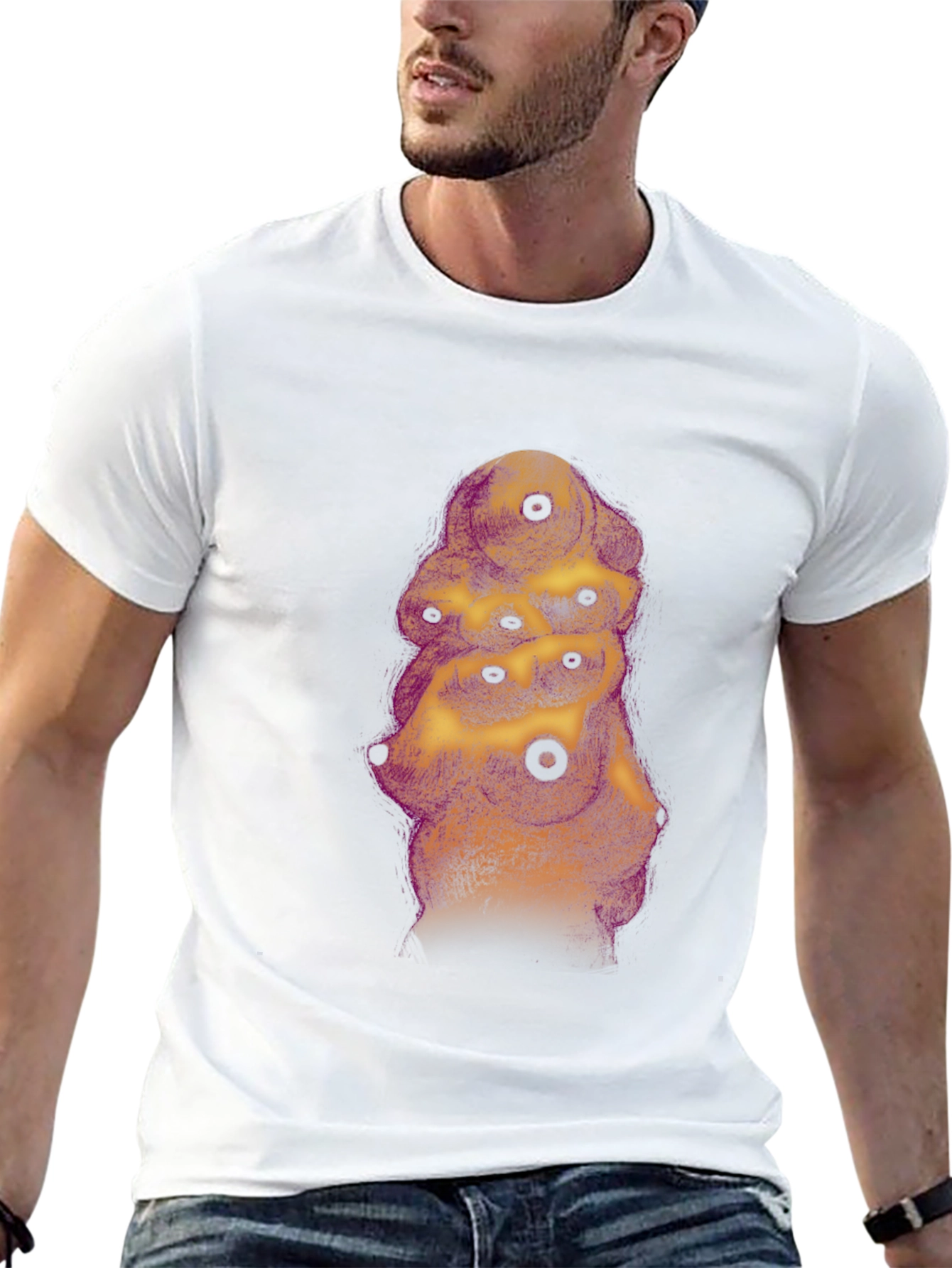Abstract Eye Tower Graphic Black T-Shirt