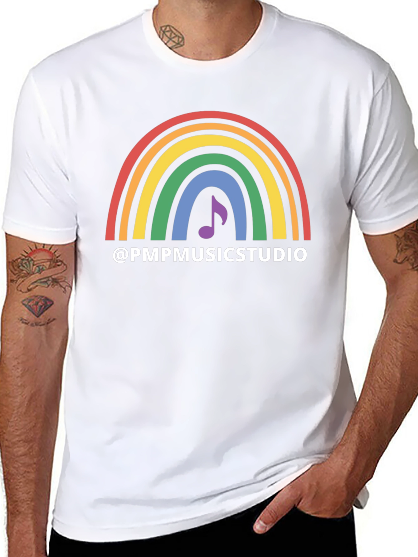 Rainbow Music Studio Black T-Shirt