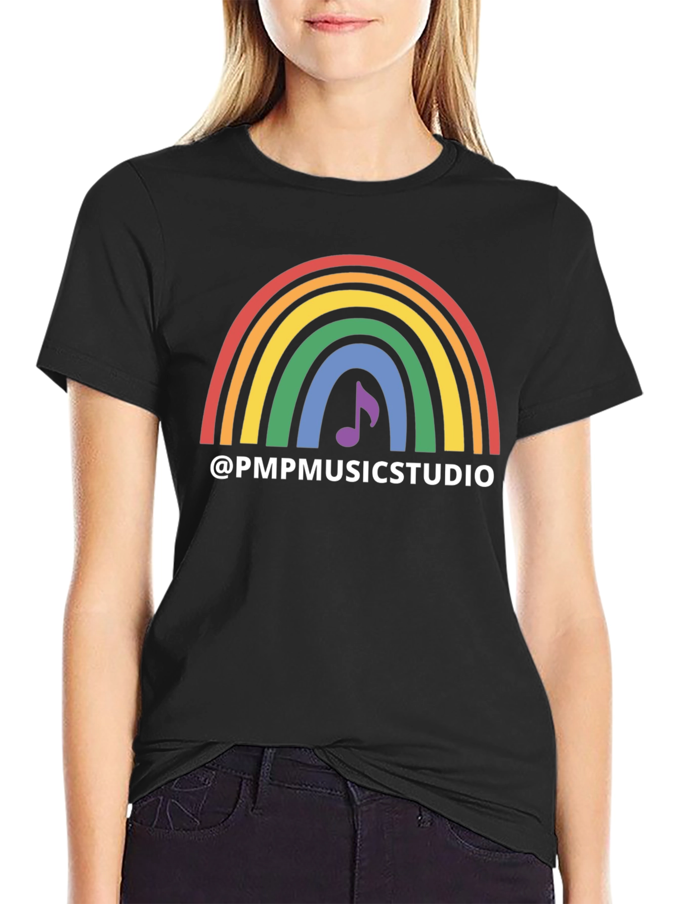 Rainbow Music Studio Black T-Shirt