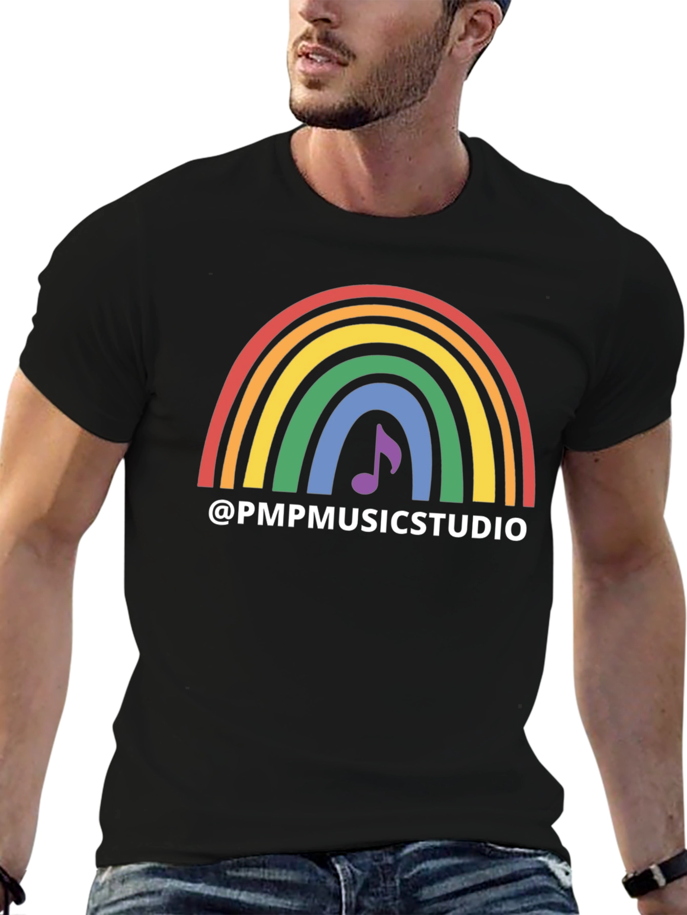 Rainbow Music Studio Black T-Shirt