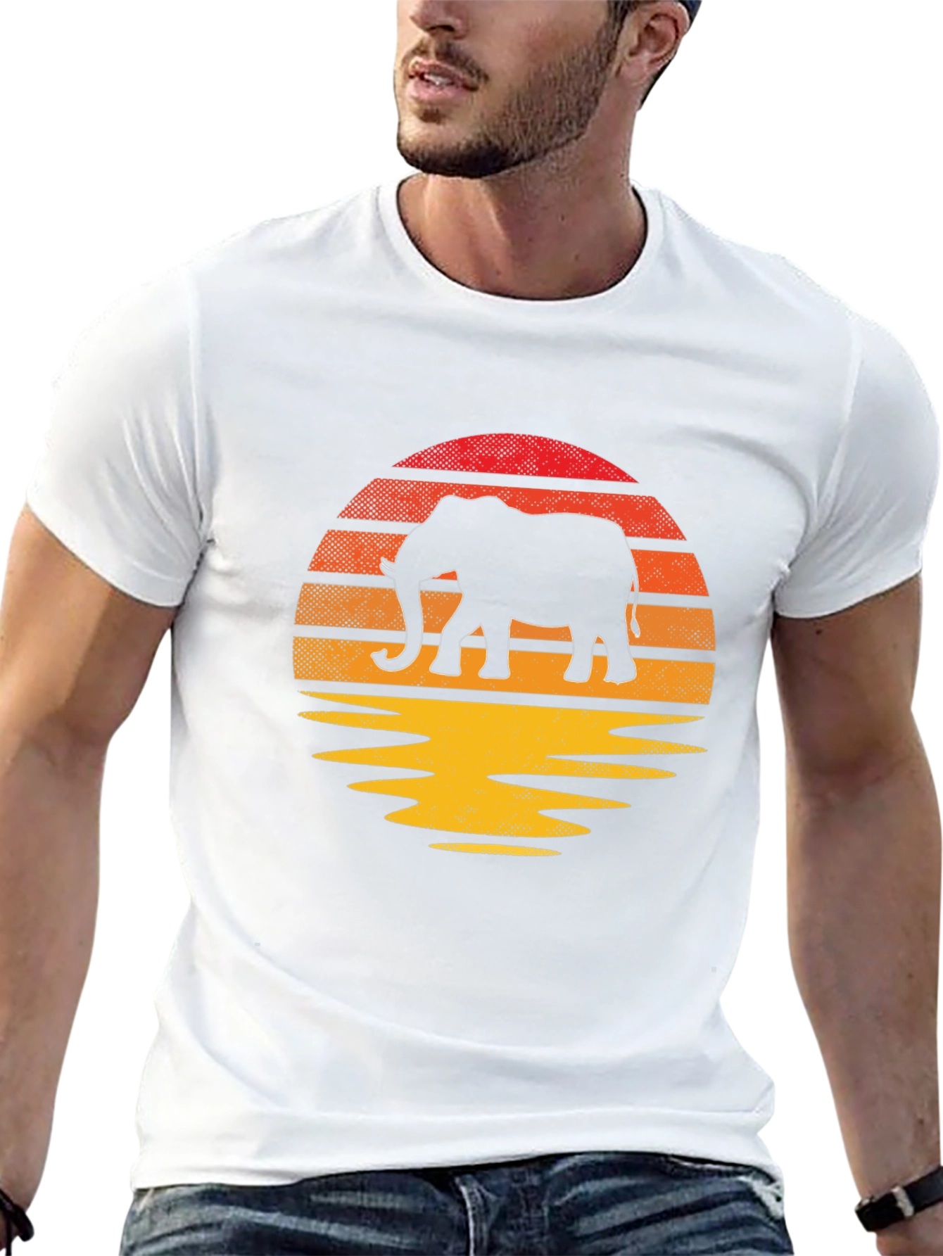 Elephant Sunset T-Shirt - Unique Graphic Tee