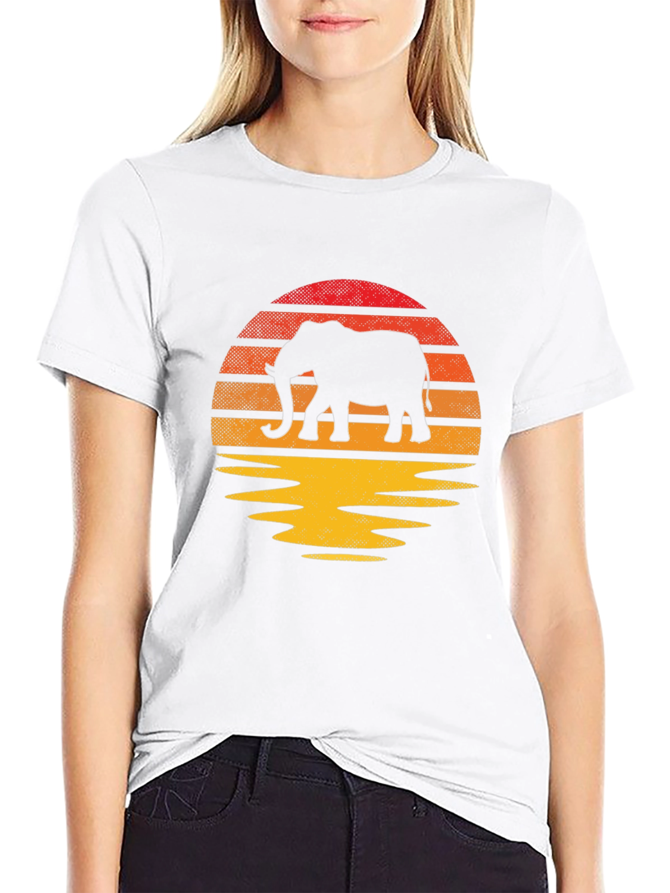 Elephant Sunset T-Shirt - Unique Graphic Tee