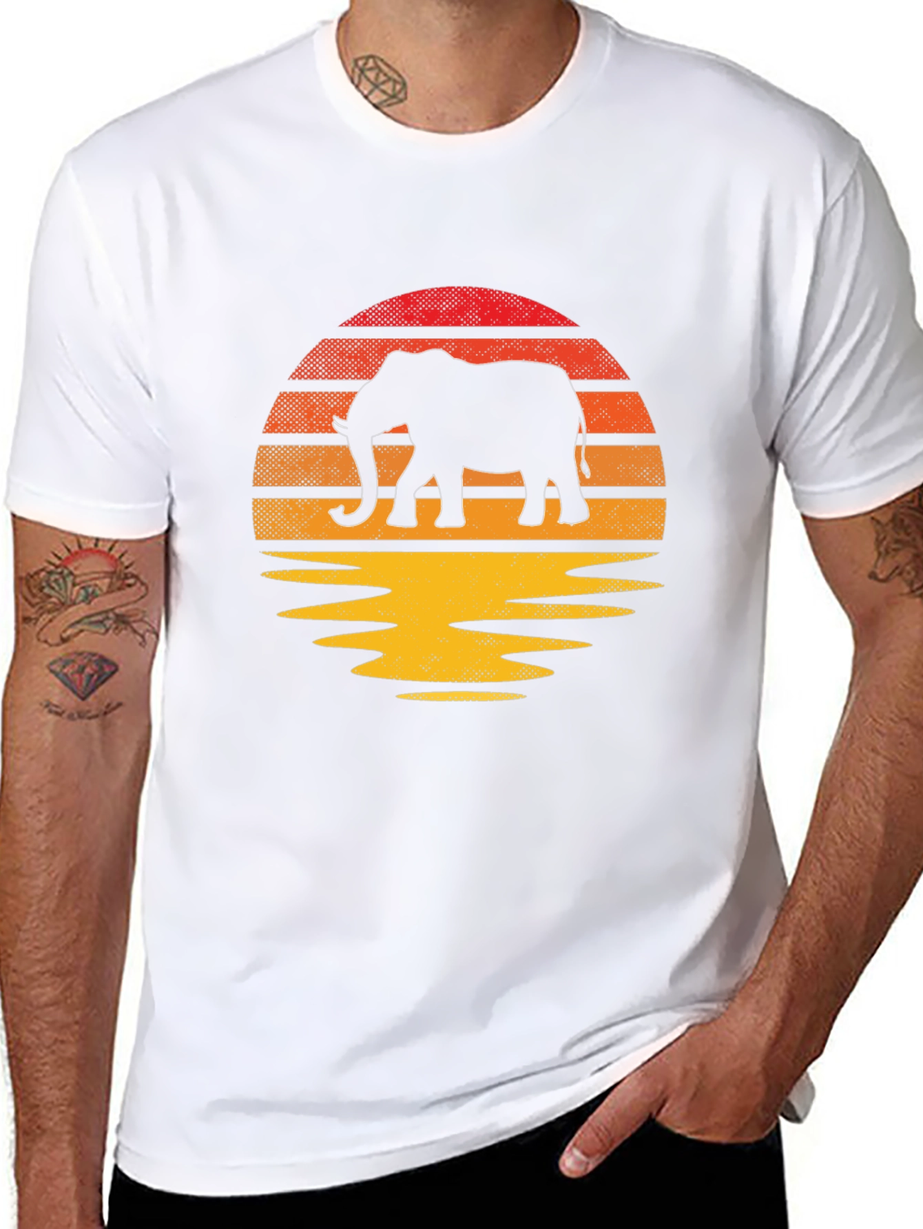 Elephant Sunset T-Shirt - Unique Graphic Tee
