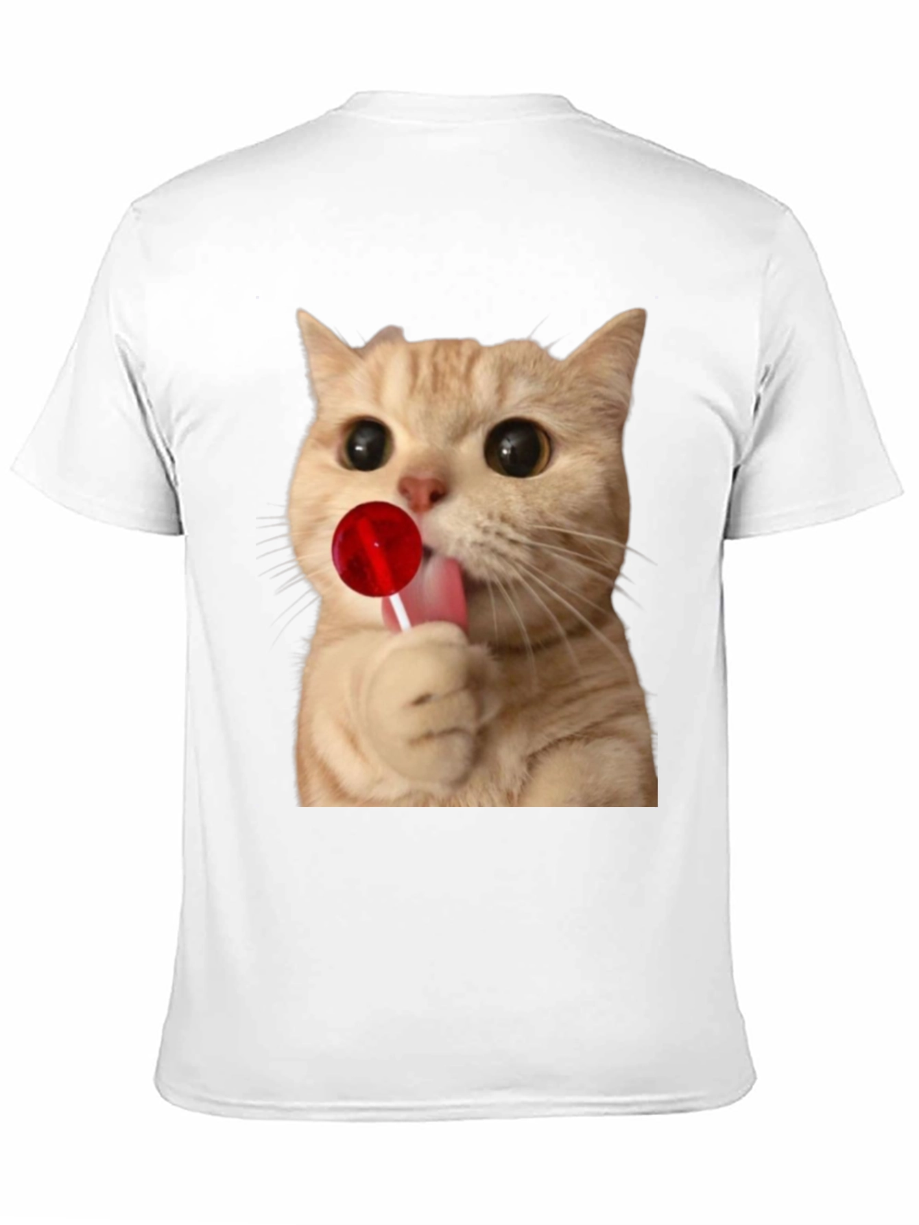 Cat Licking Lollipop Graphic T-Shirt - Unisex