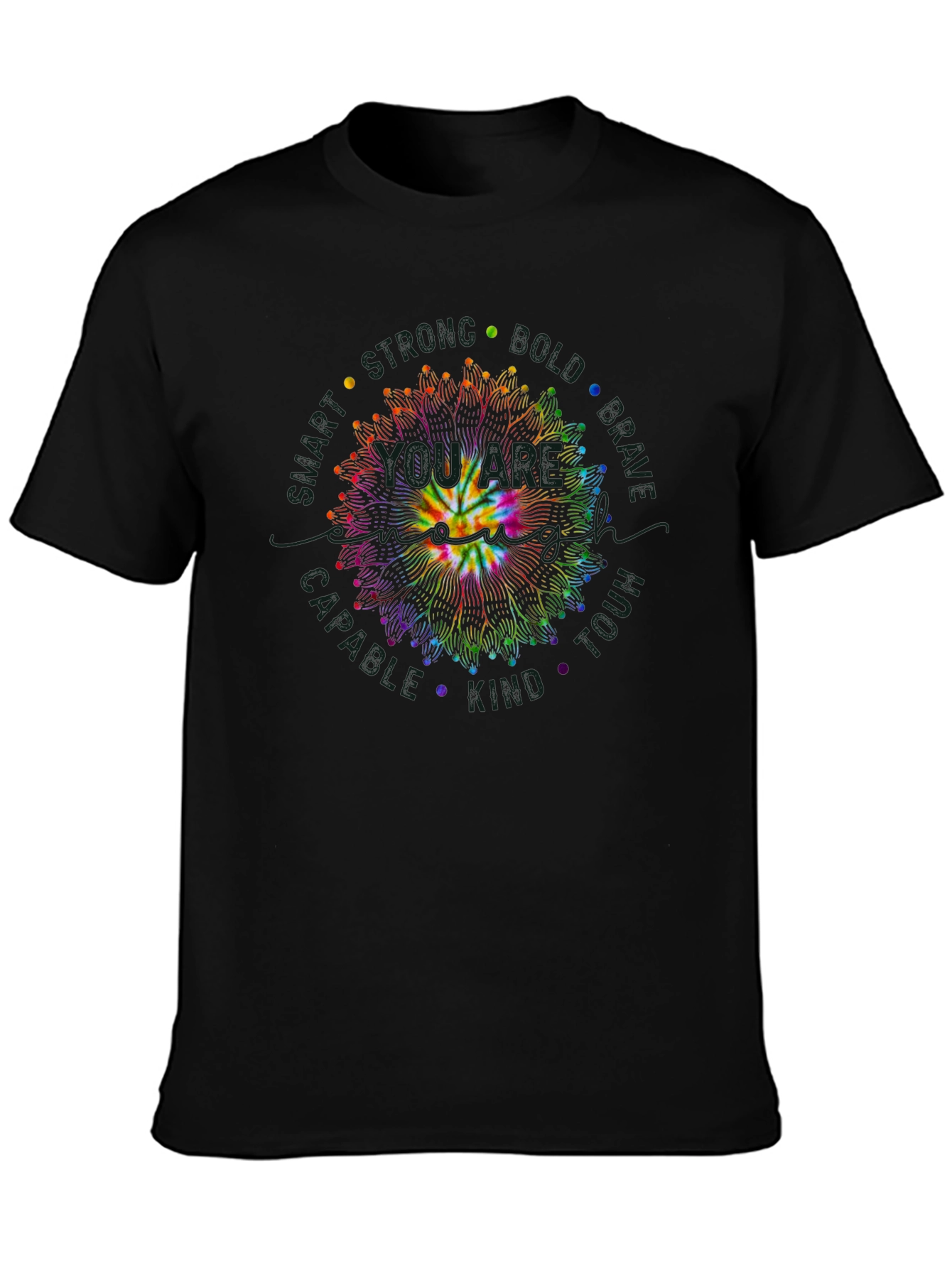 Tie Dye Smiley Face Mandala T-Shirt