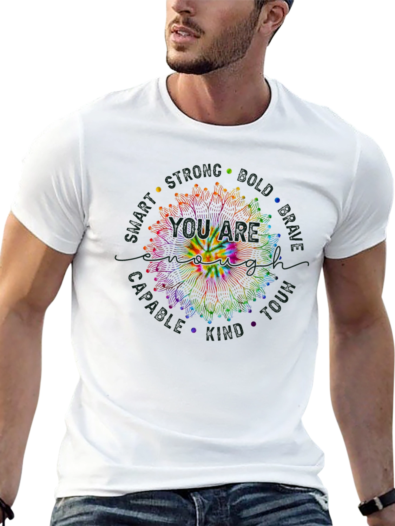 Tie Dye Smiley Face Mandala T-Shirt