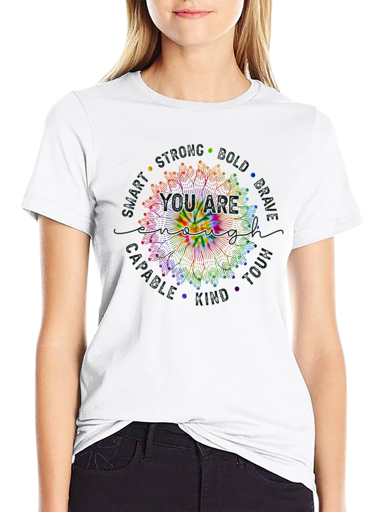 Tie Dye Smiley Face Mandala T-Shirt