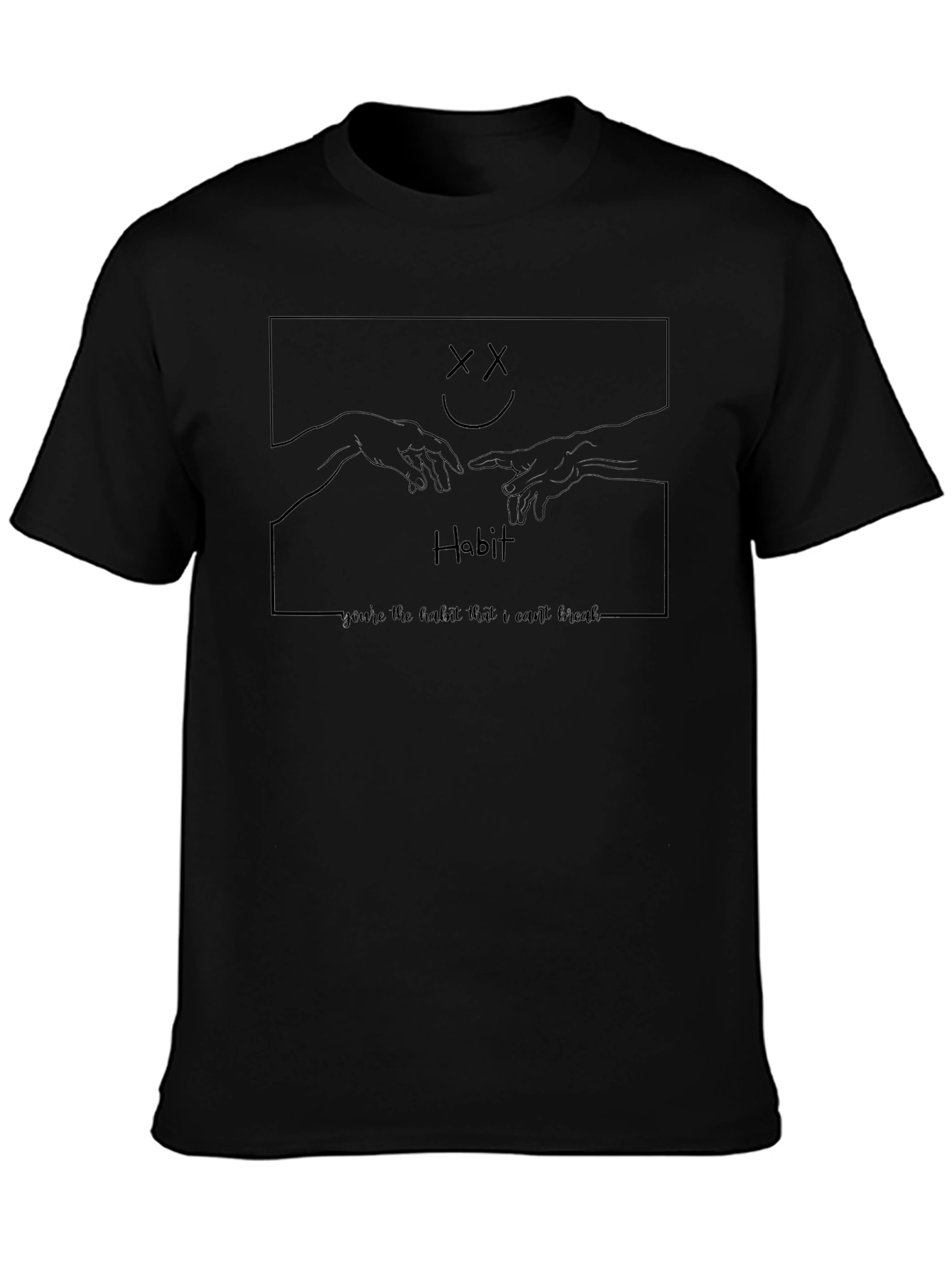 Habit Graphic Print Black T-Shirt