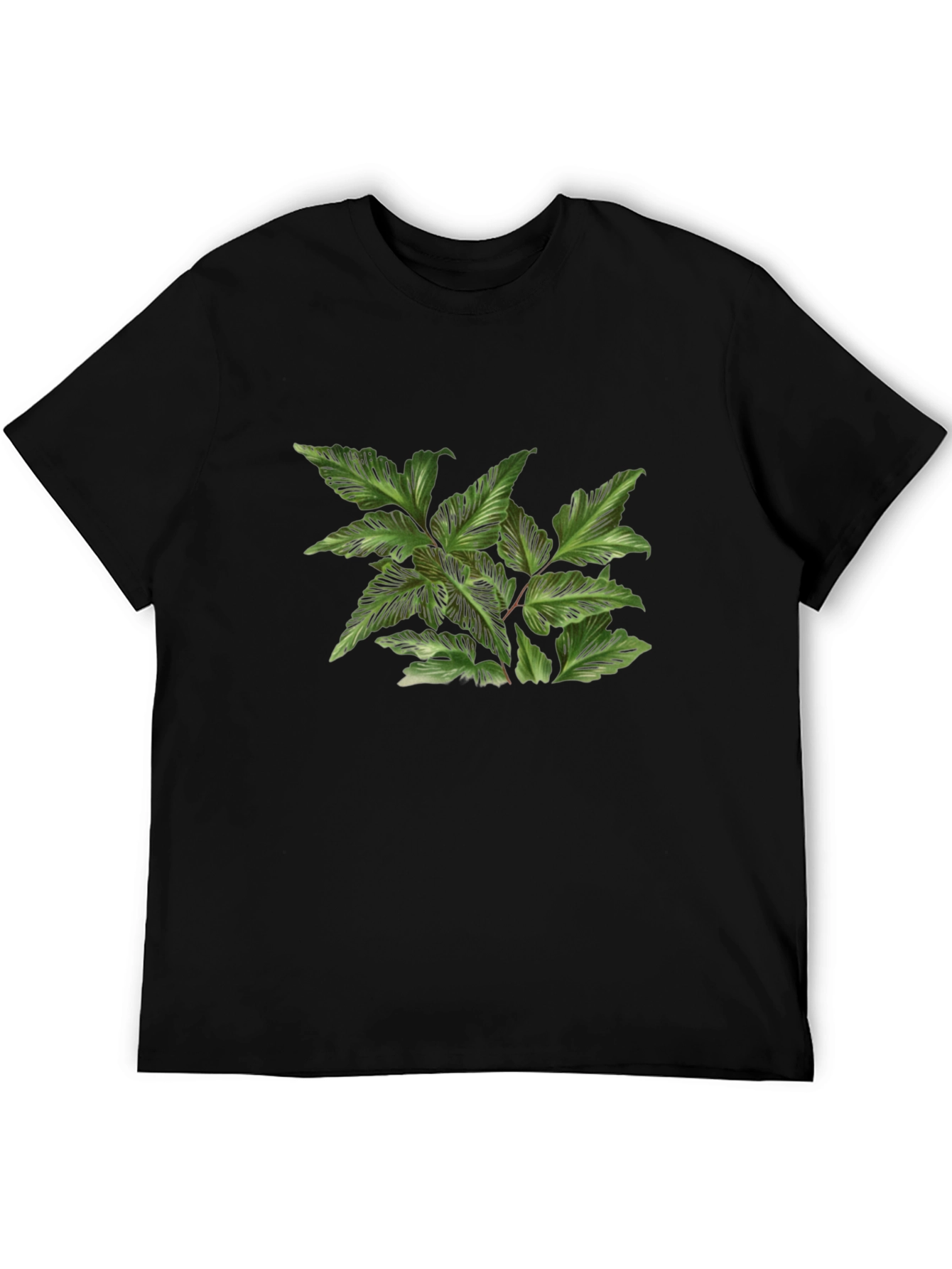 Botanical Print Black T-Shirt
