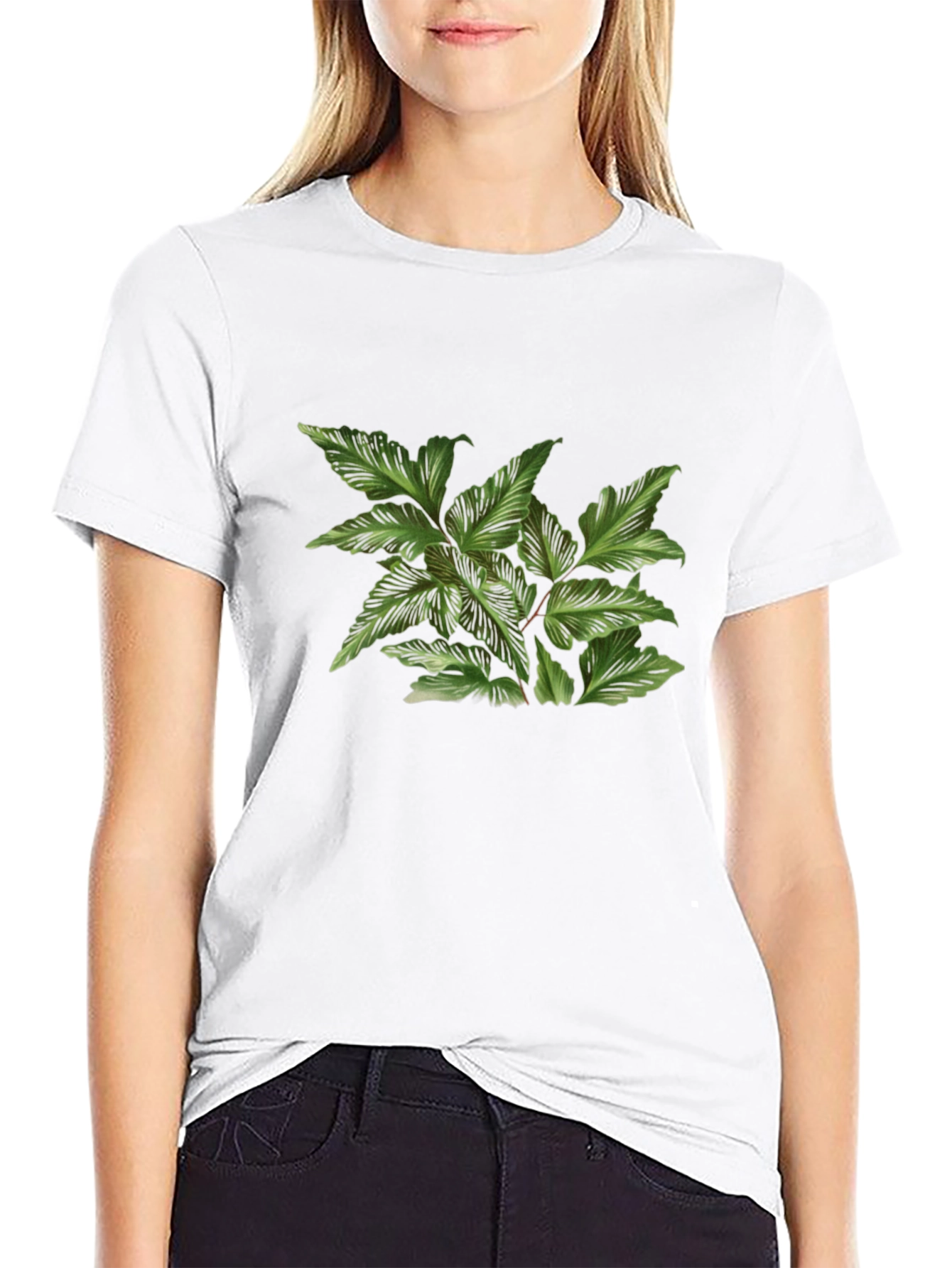 Botanical Print Black T-Shirt