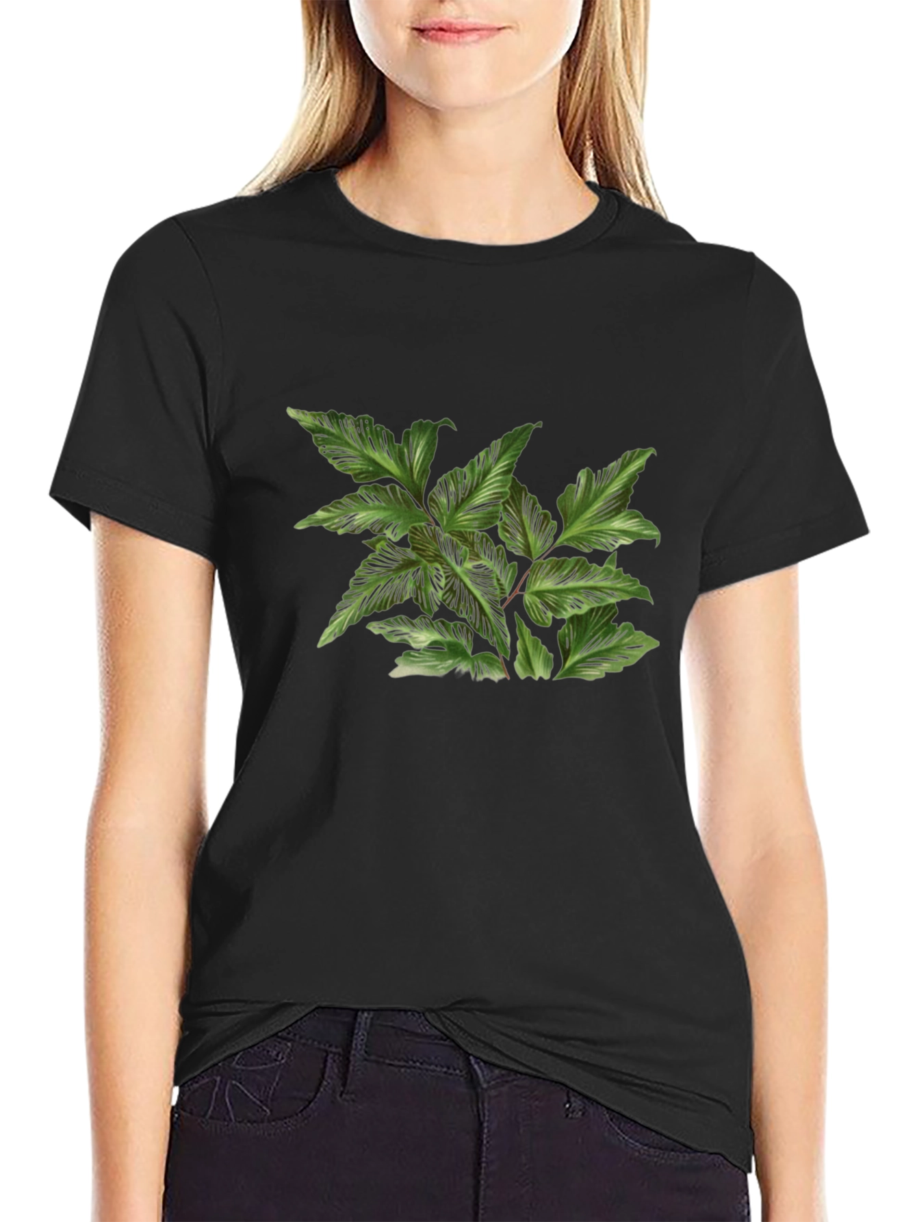 Botanical Print Black T-Shirt