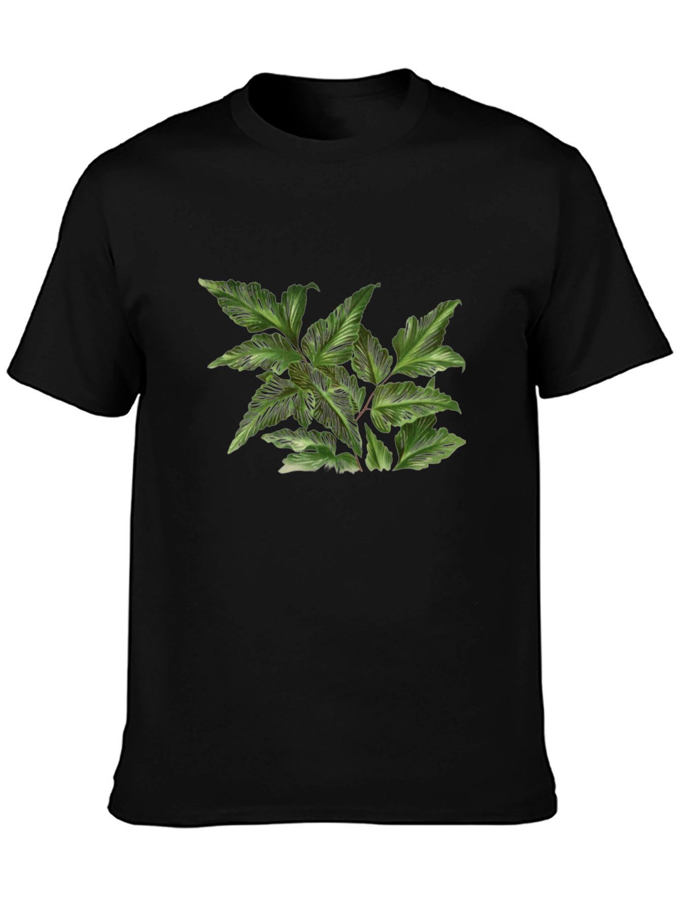 Botanical Print Black T-Shirt