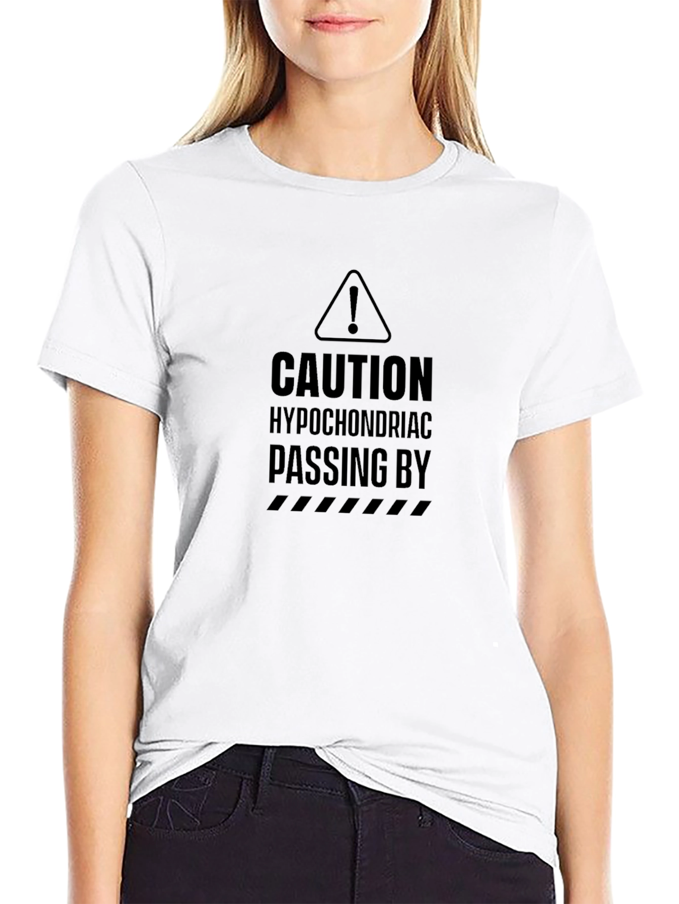 Caution Hypochondriac T-Shirt - Black Graphic Tee
