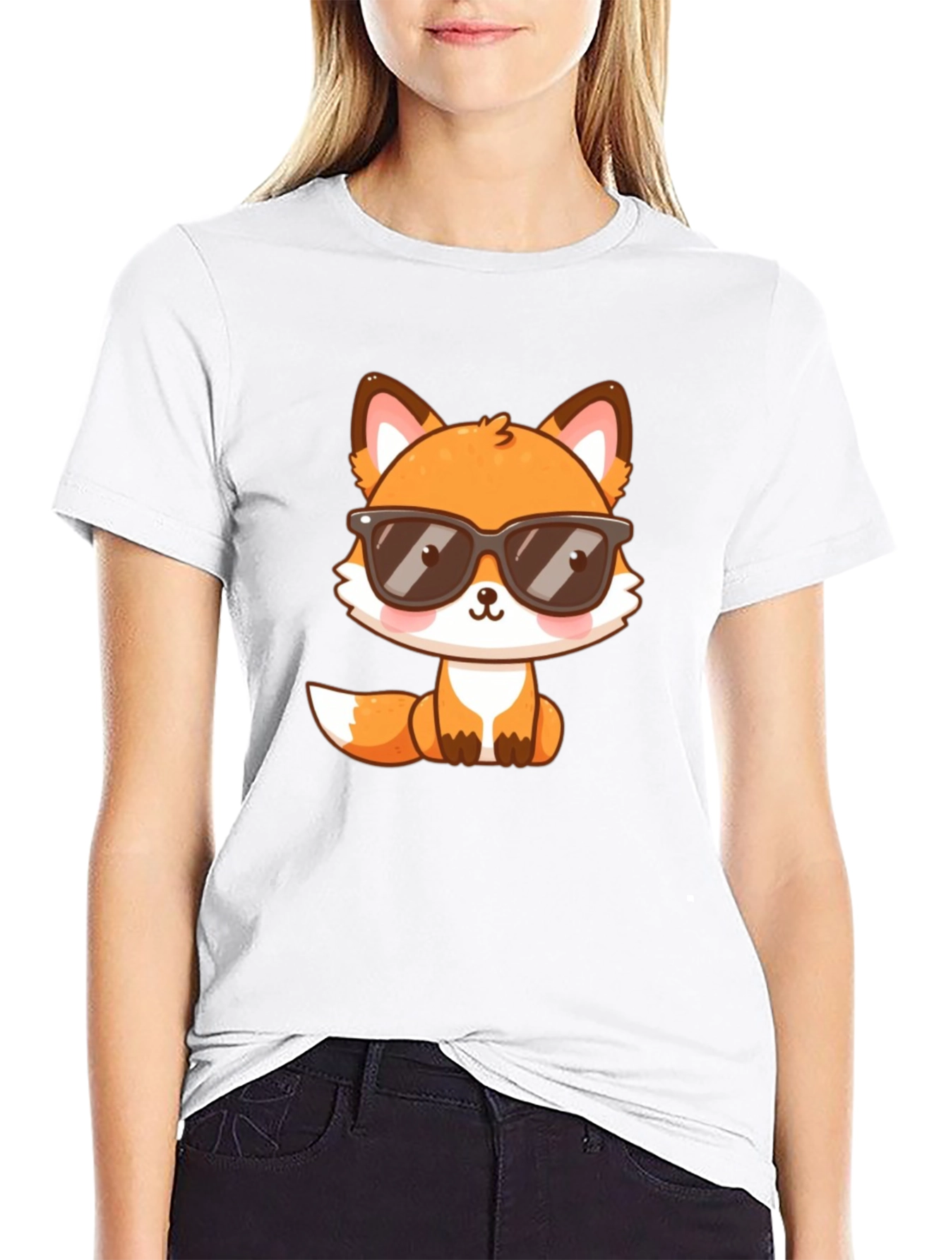 Cool Fox Graphic T-Shirt - Black