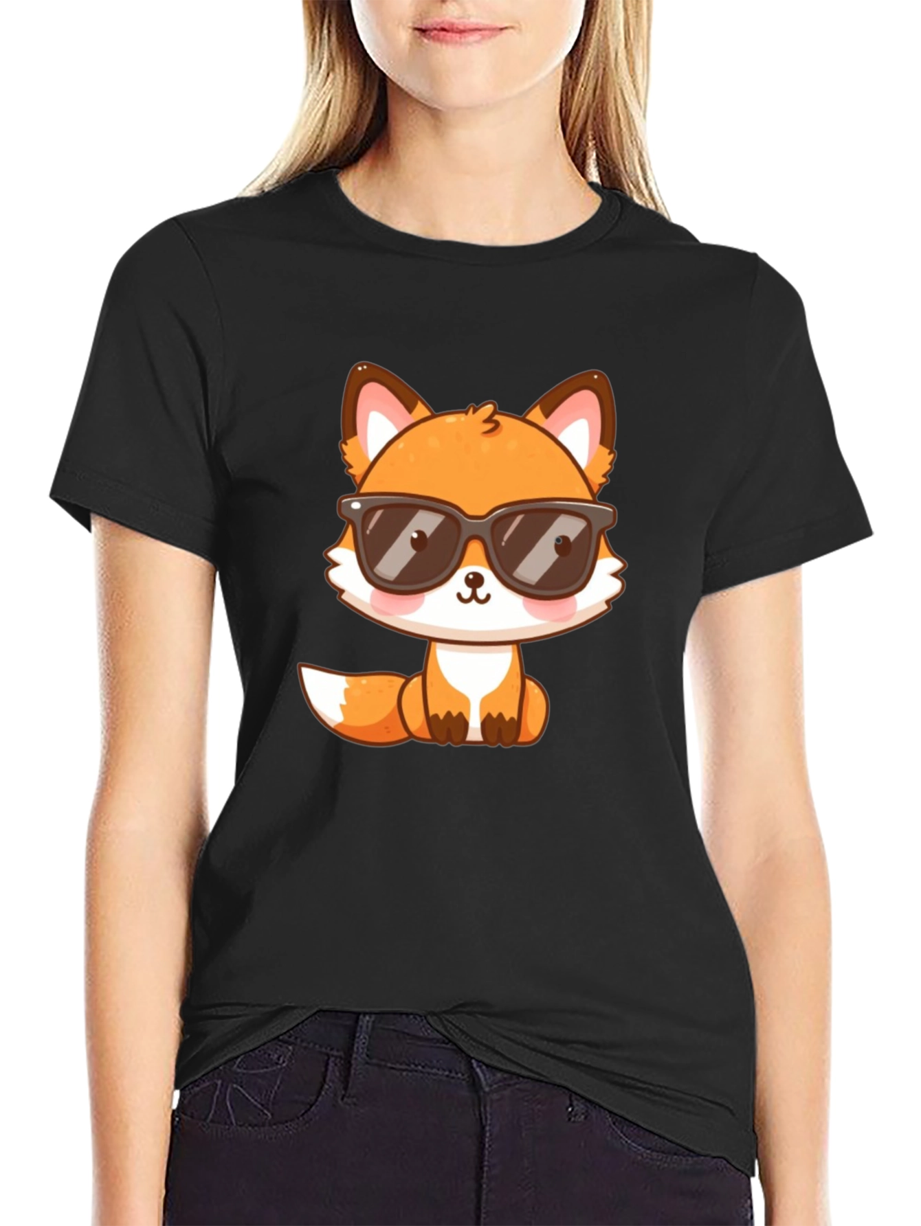 Cool Fox Graphic T-Shirt - Black