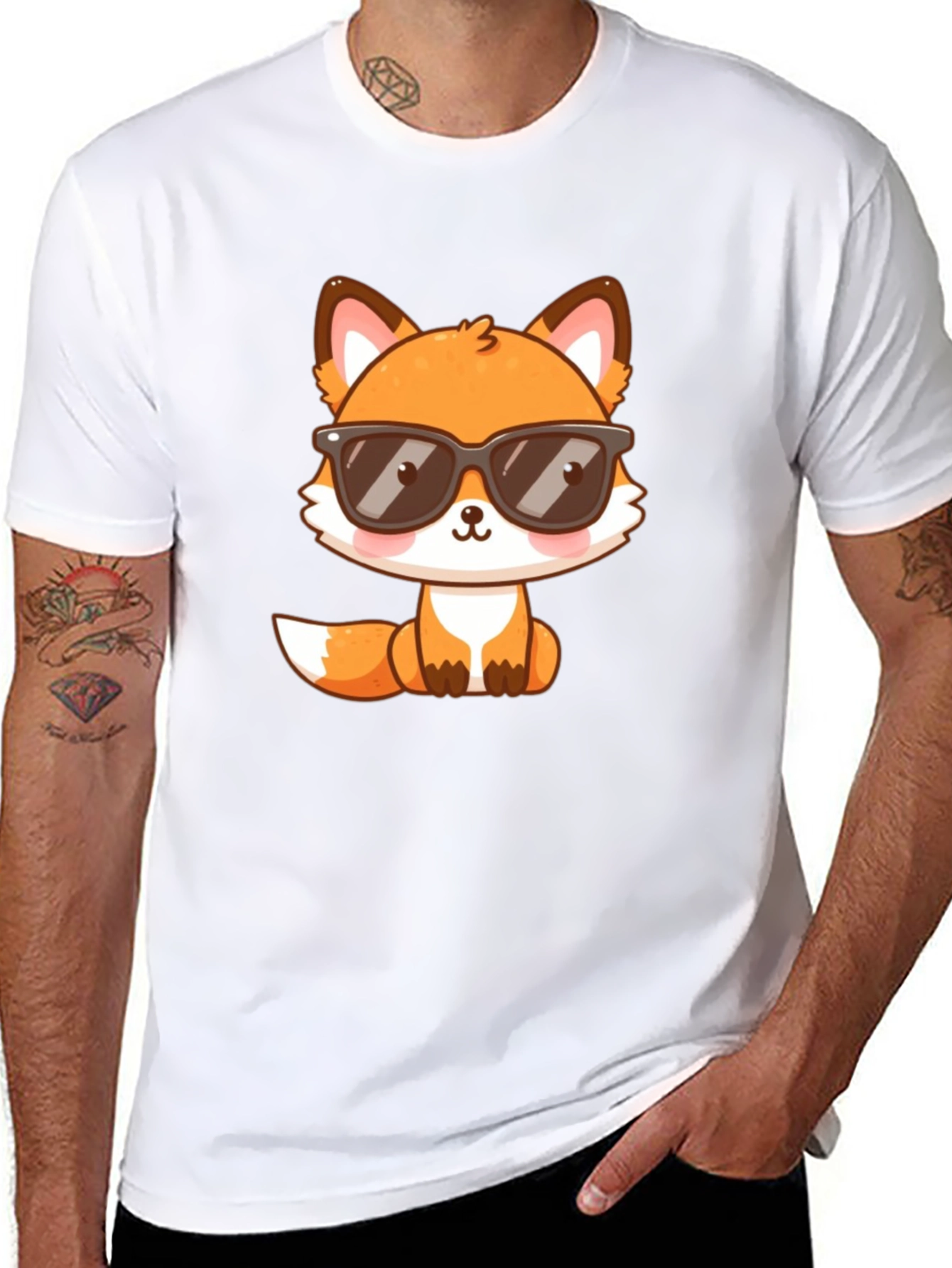 Cool Fox Graphic T-Shirt - Black