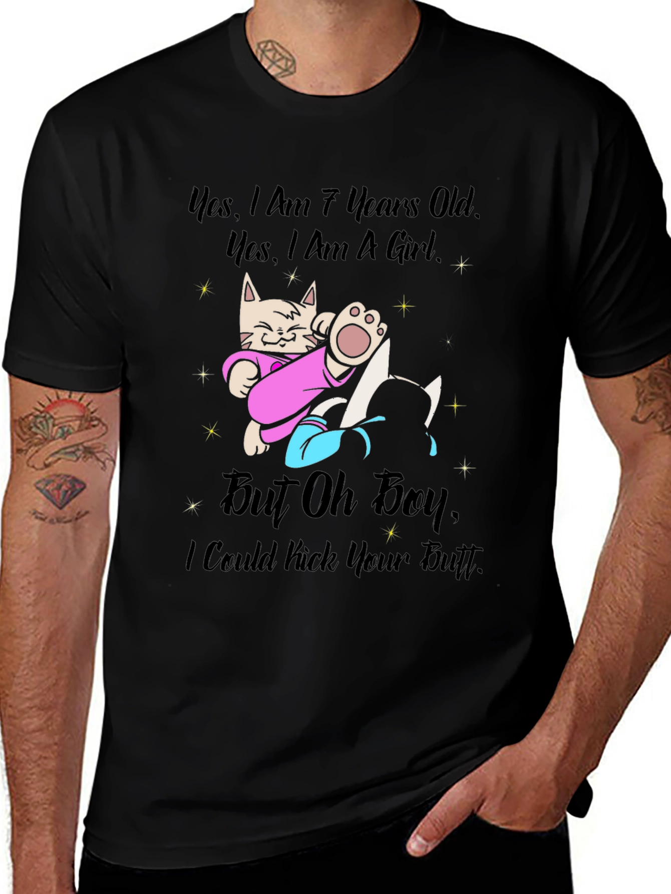 Funny Cat T-Shirt - 7 Years Old Girl