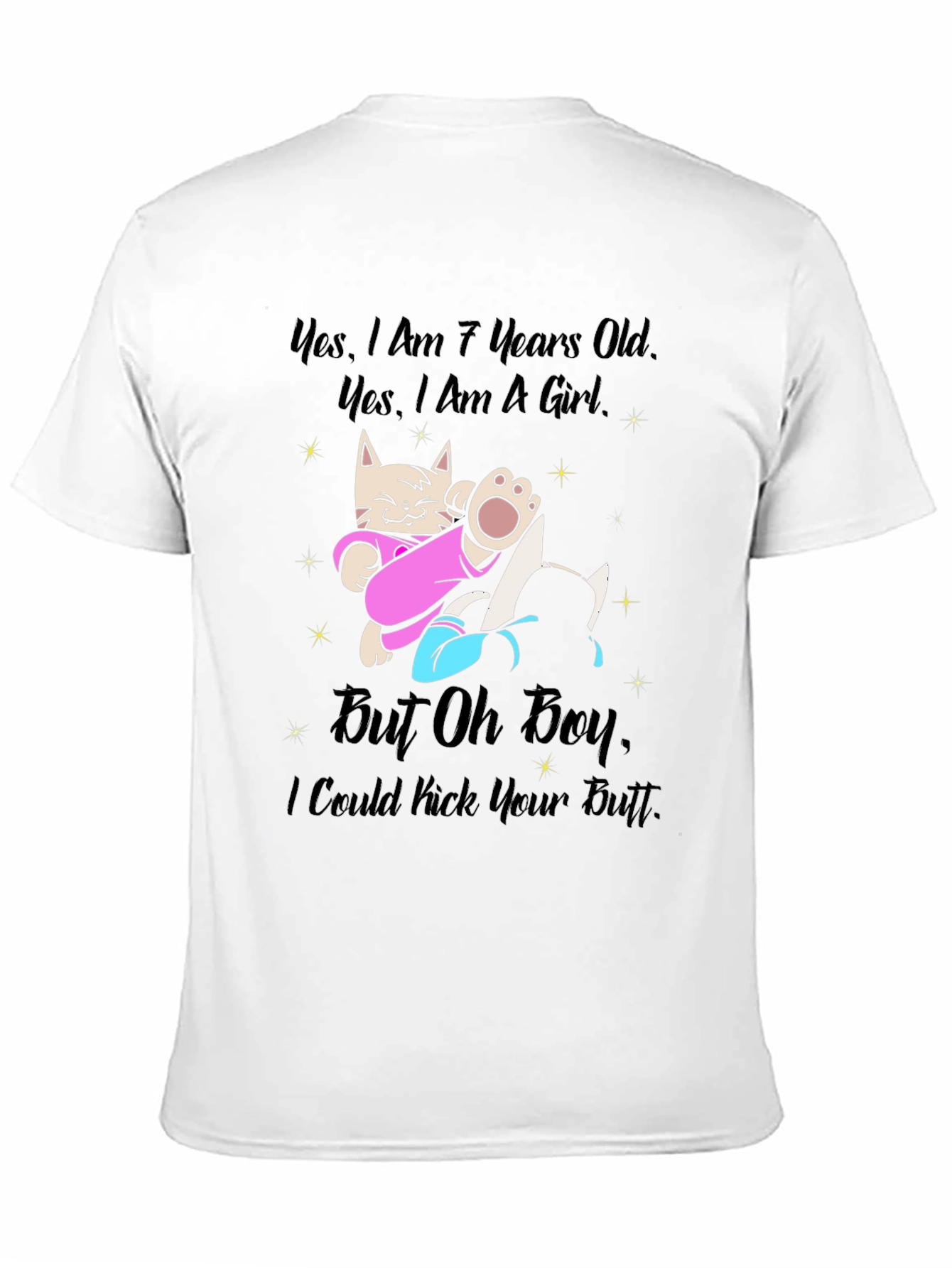 Funny Cat T-Shirt - 7 Years Old Girl