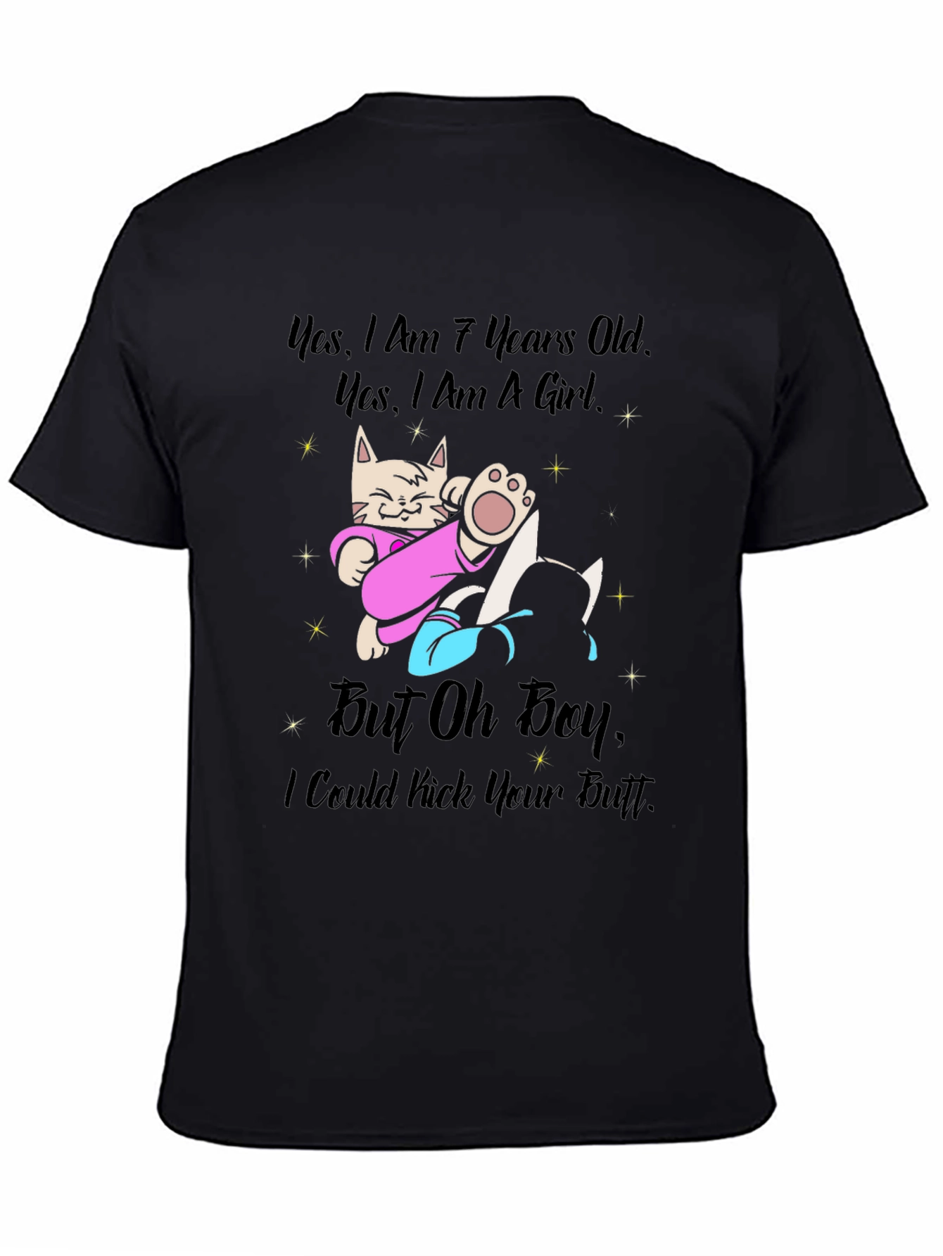 Funny Cat T-Shirt - 7 Years Old Girl
