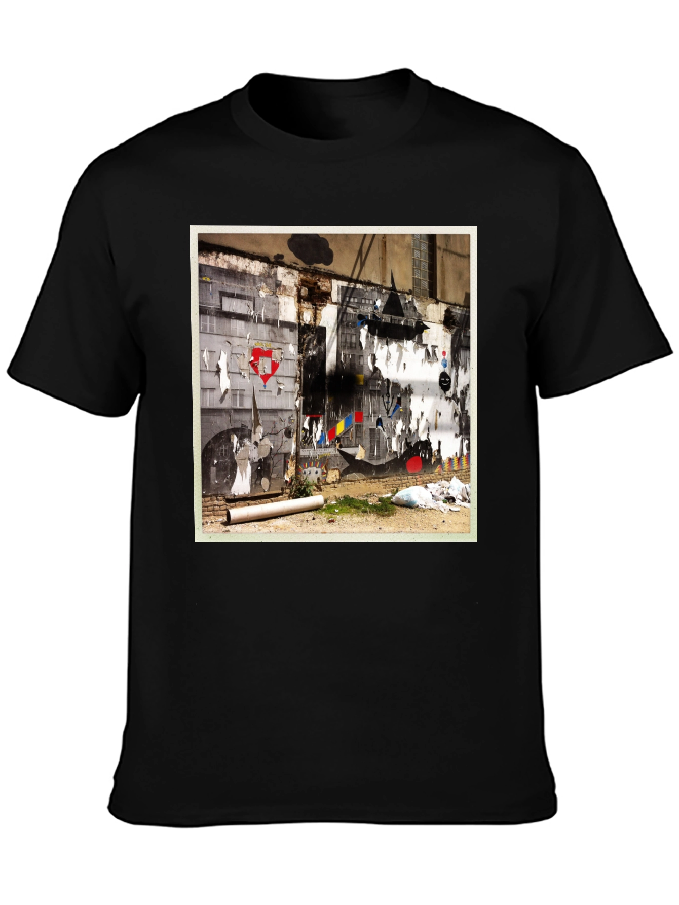 Urban Art Graphic Tee - Stylish Black Cotton T-Shirt