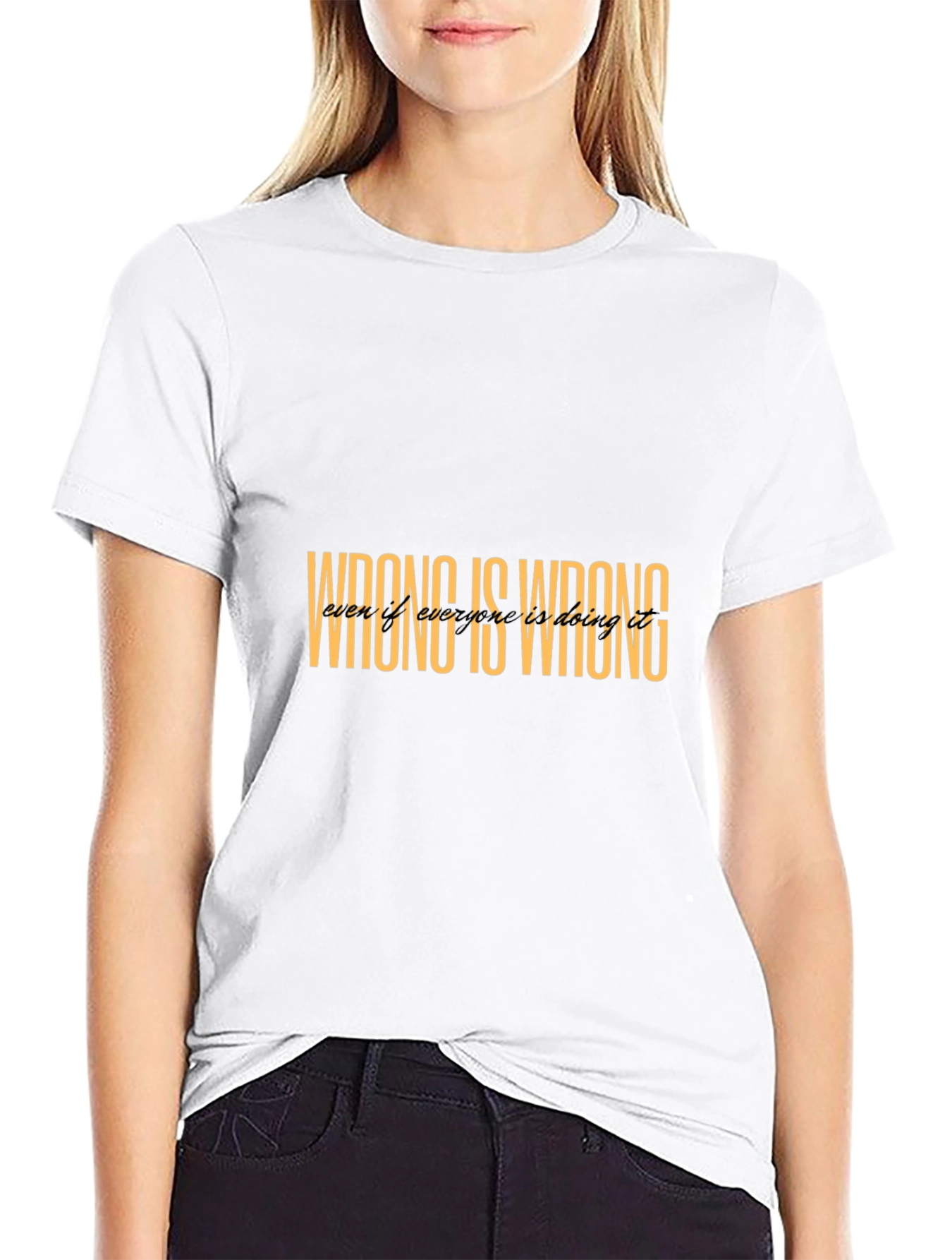 Wrong Is Wrong Black T-Shirt
