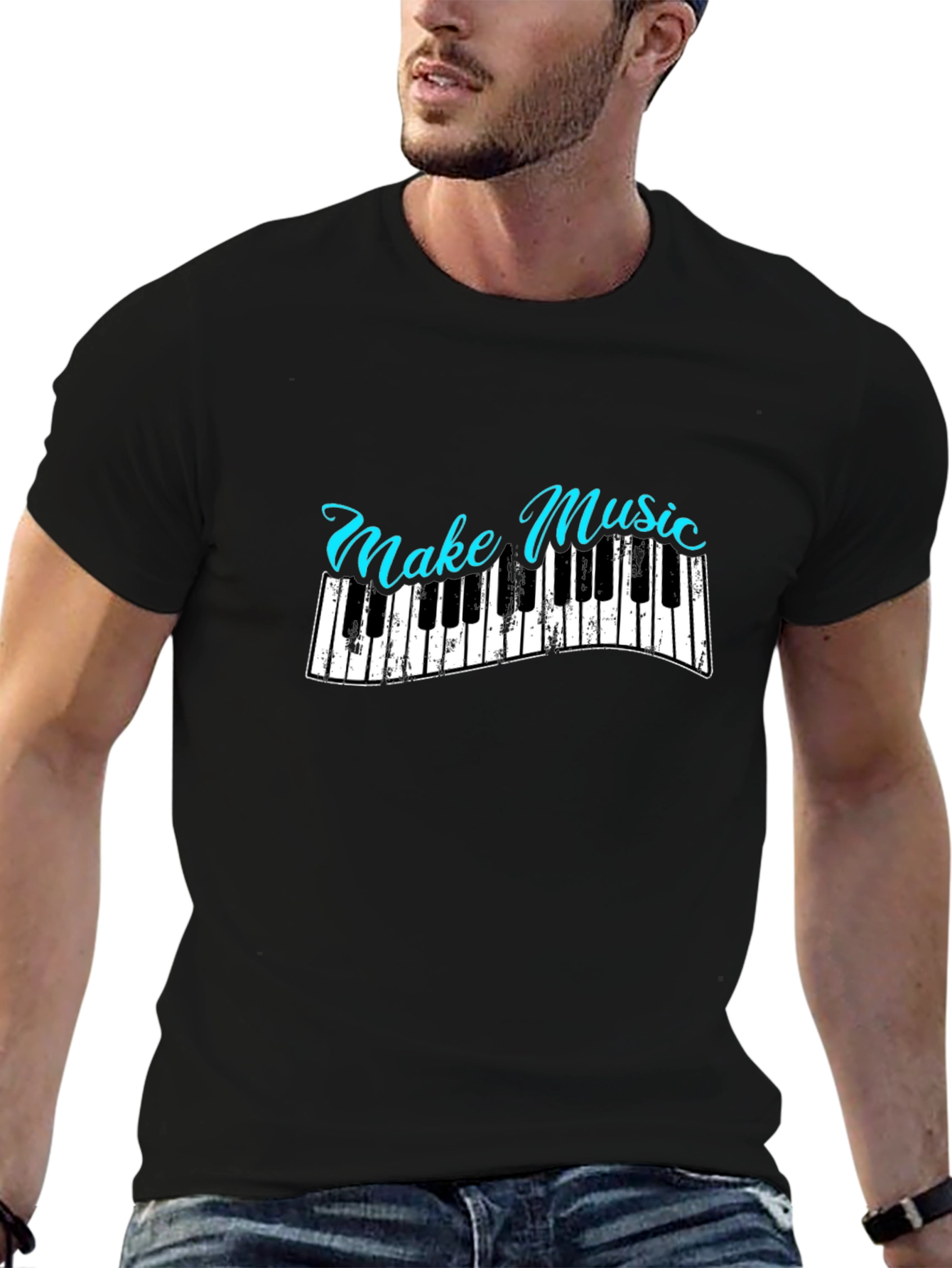 Make Music Piano Graphic T-Shirt