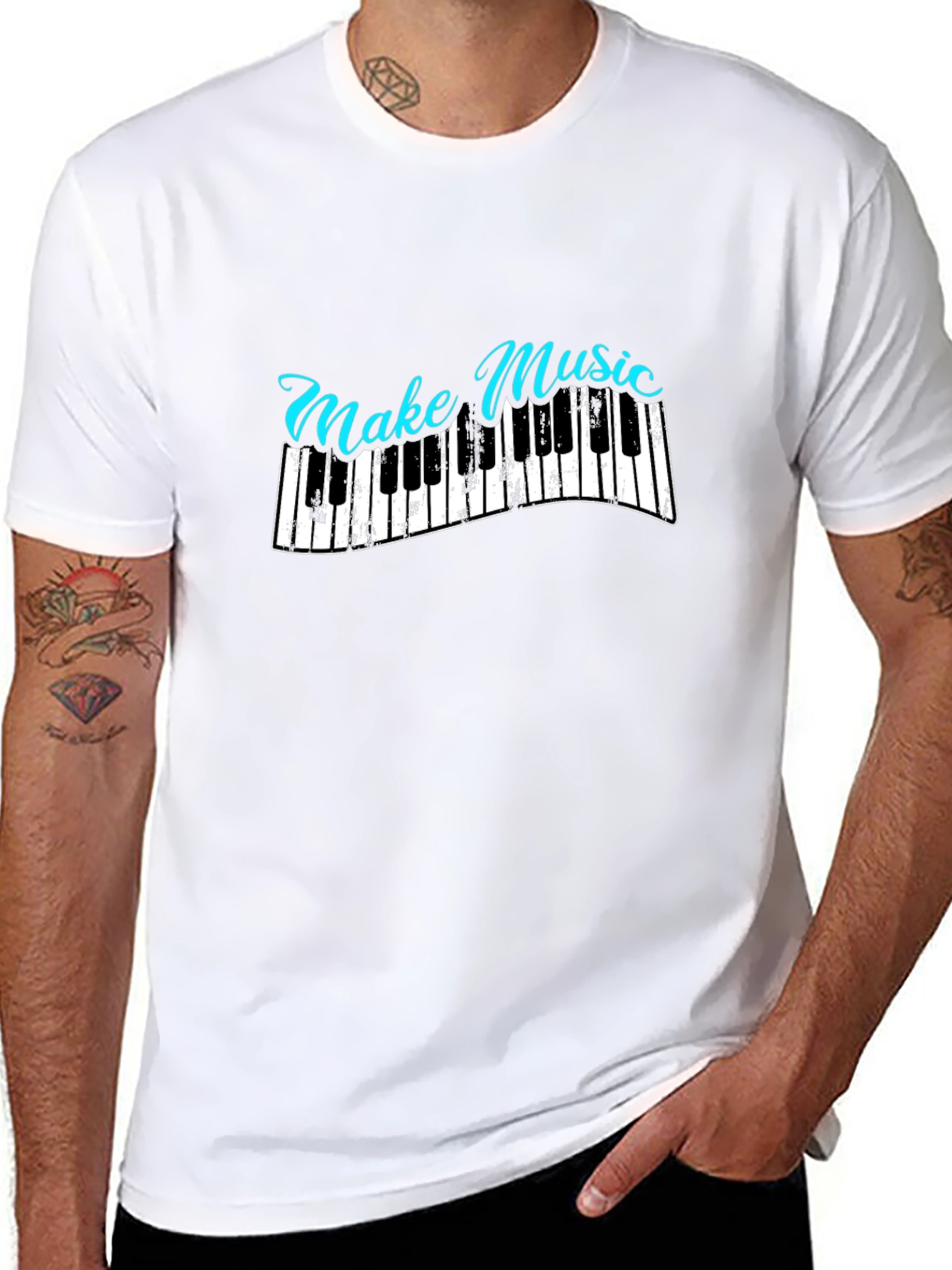 Make Music Piano Graphic T-Shirt