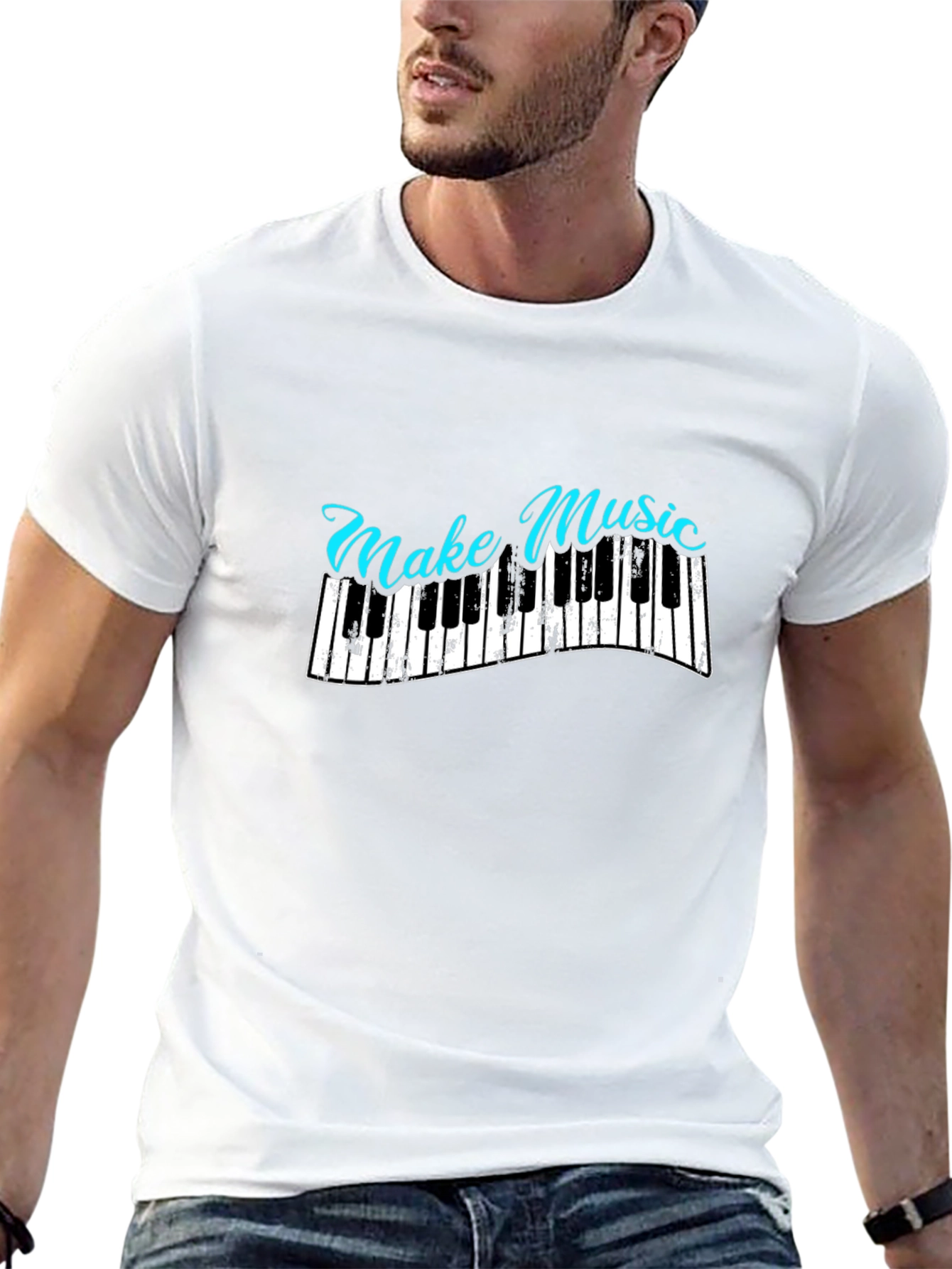 Make Music Piano Graphic T-Shirt