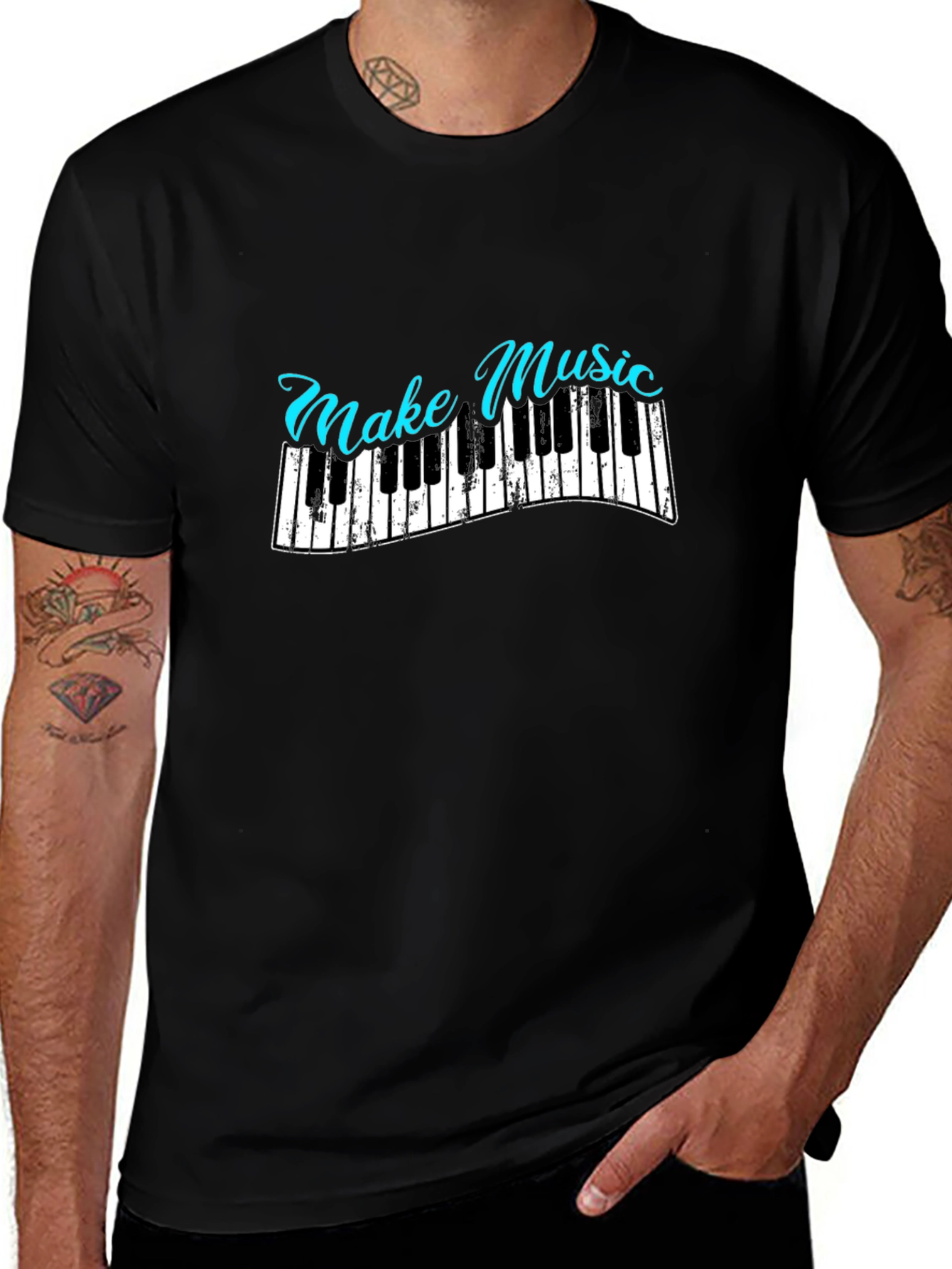 Make Music Piano Graphic T-Shirt