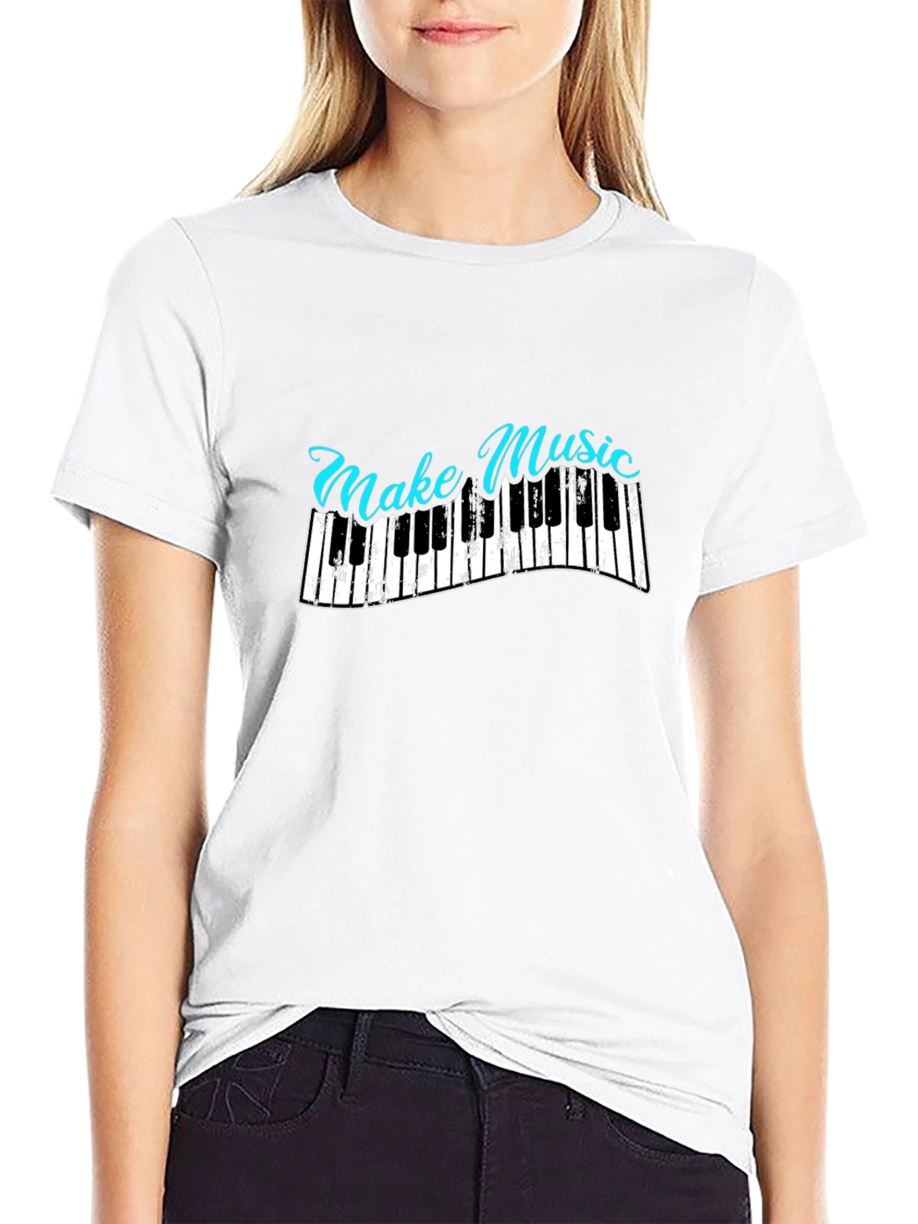 Make Music Piano Graphic T-Shirt