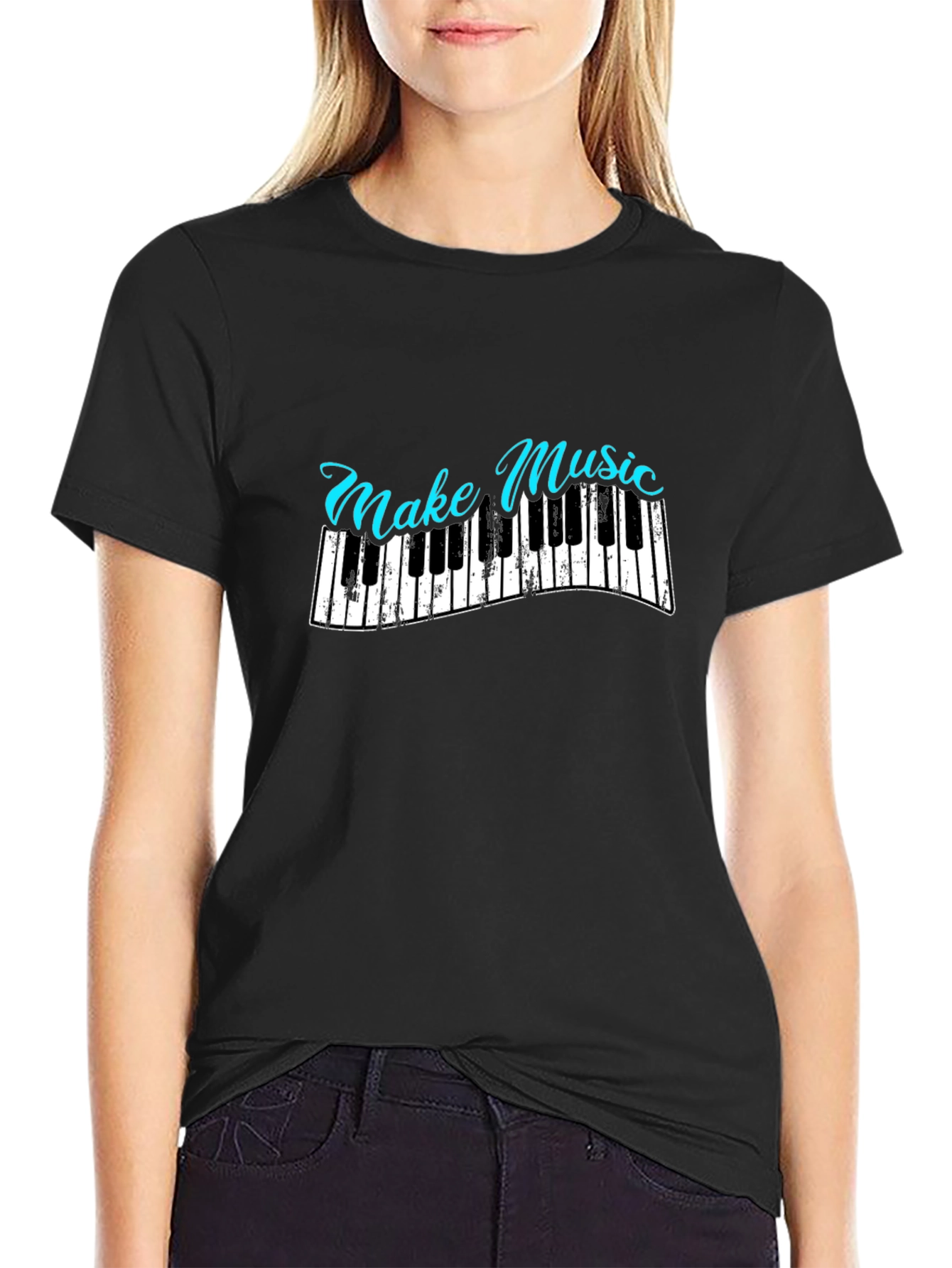 Make Music Piano Graphic T-Shirt