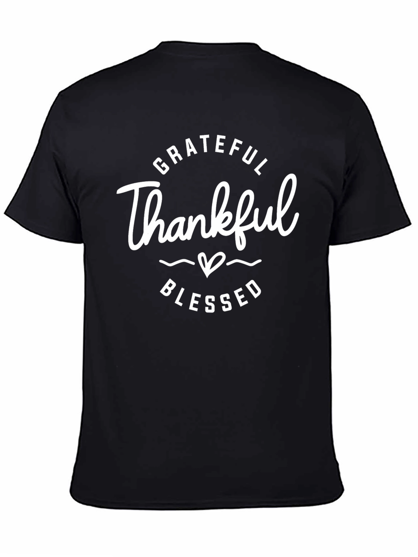 Grateful Thankful Blessed Black Graphic Tee