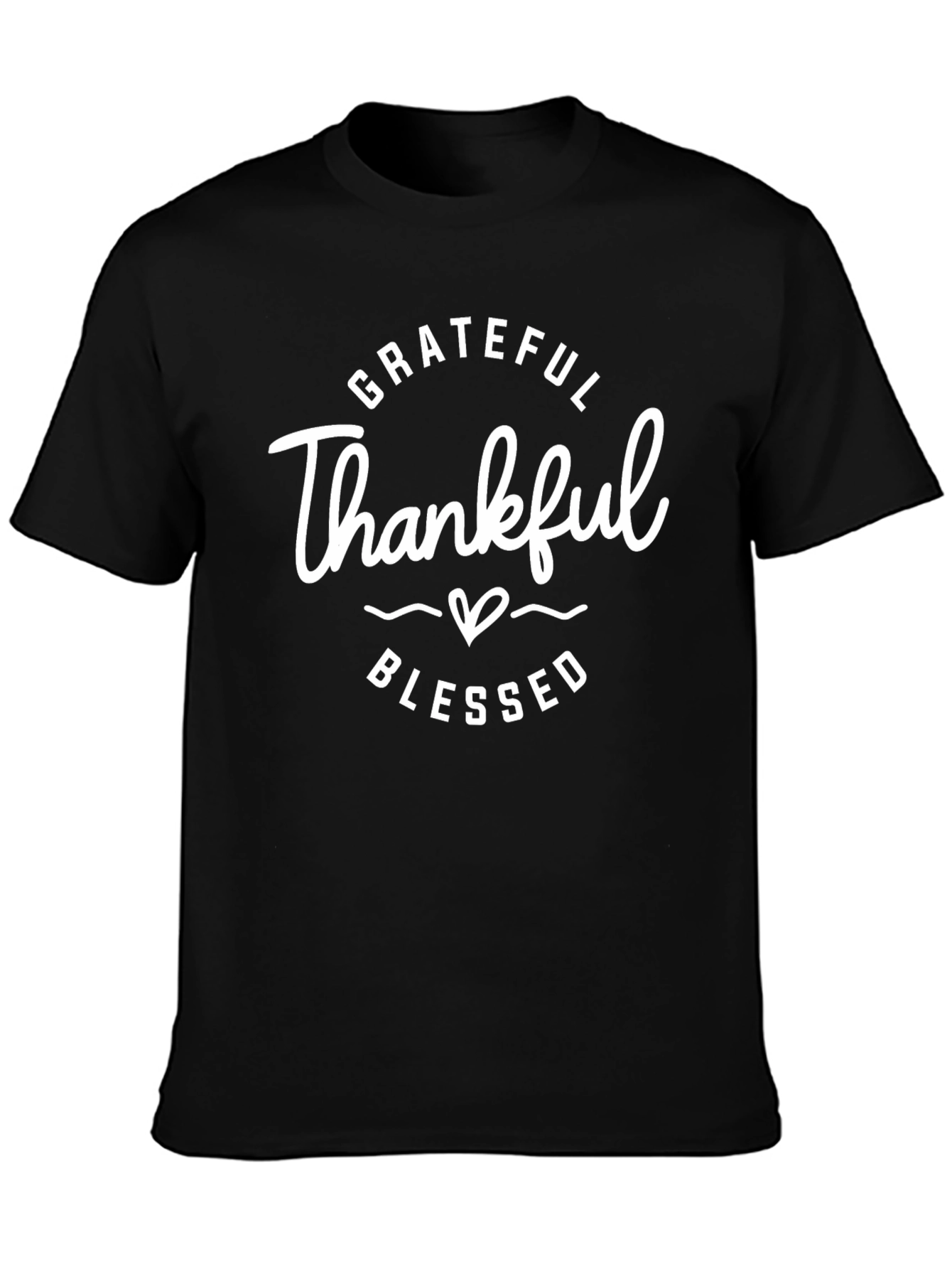 Grateful Thankful Blessed Black Graphic Tee