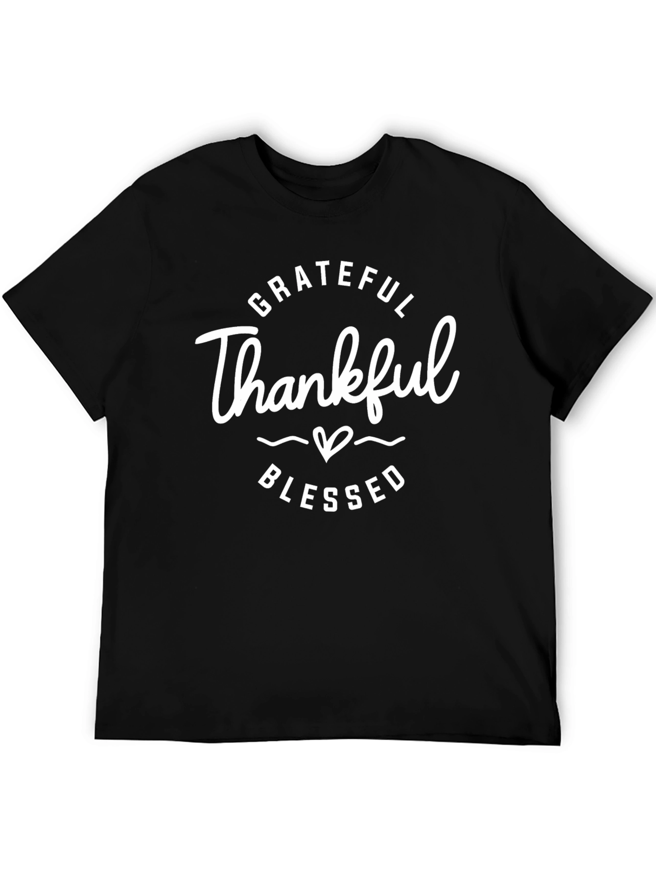 Grateful Thankful Blessed Black Graphic Tee