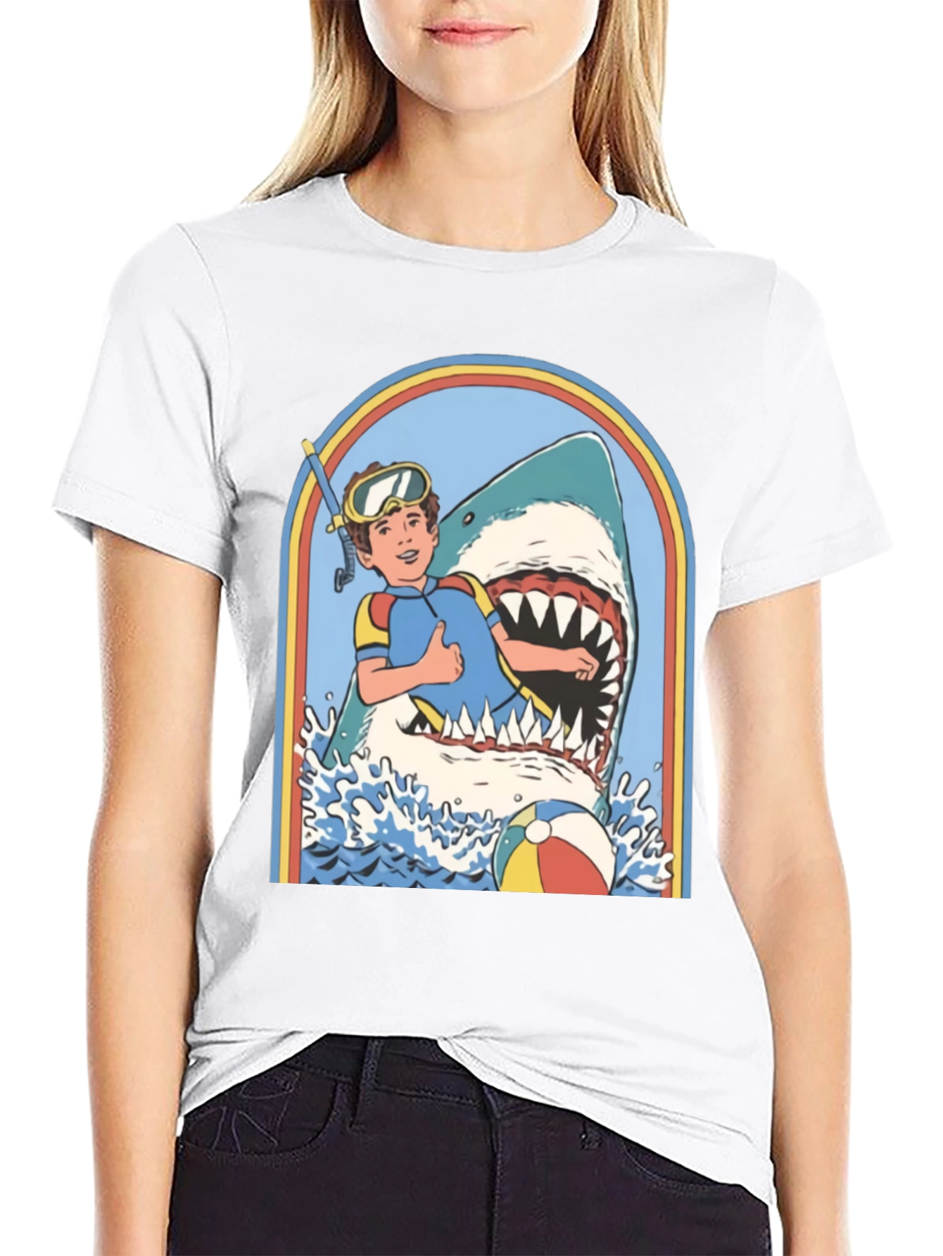 Retro Shark Attack Graphic Tee