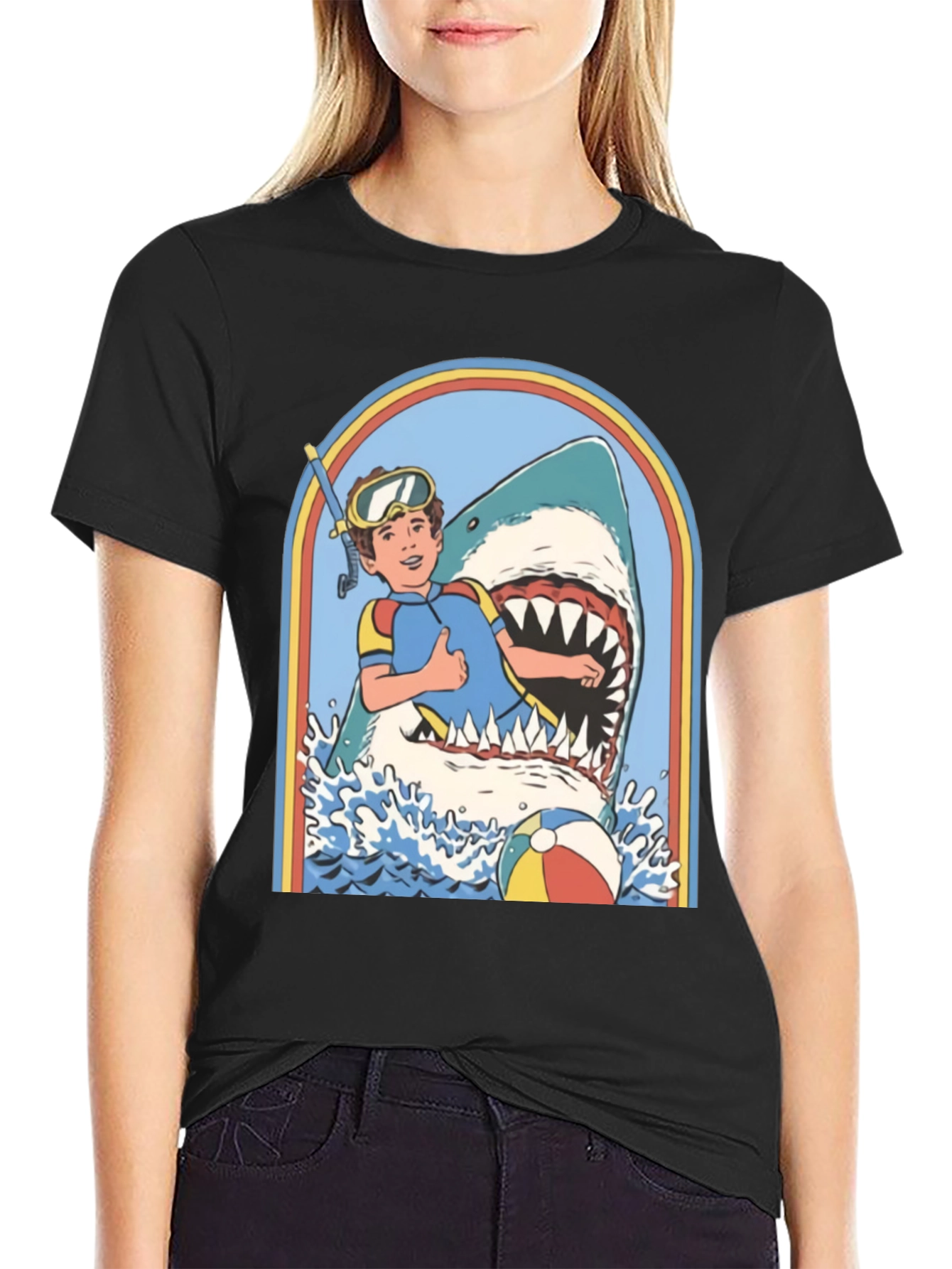 Retro Shark Attack Graphic Tee