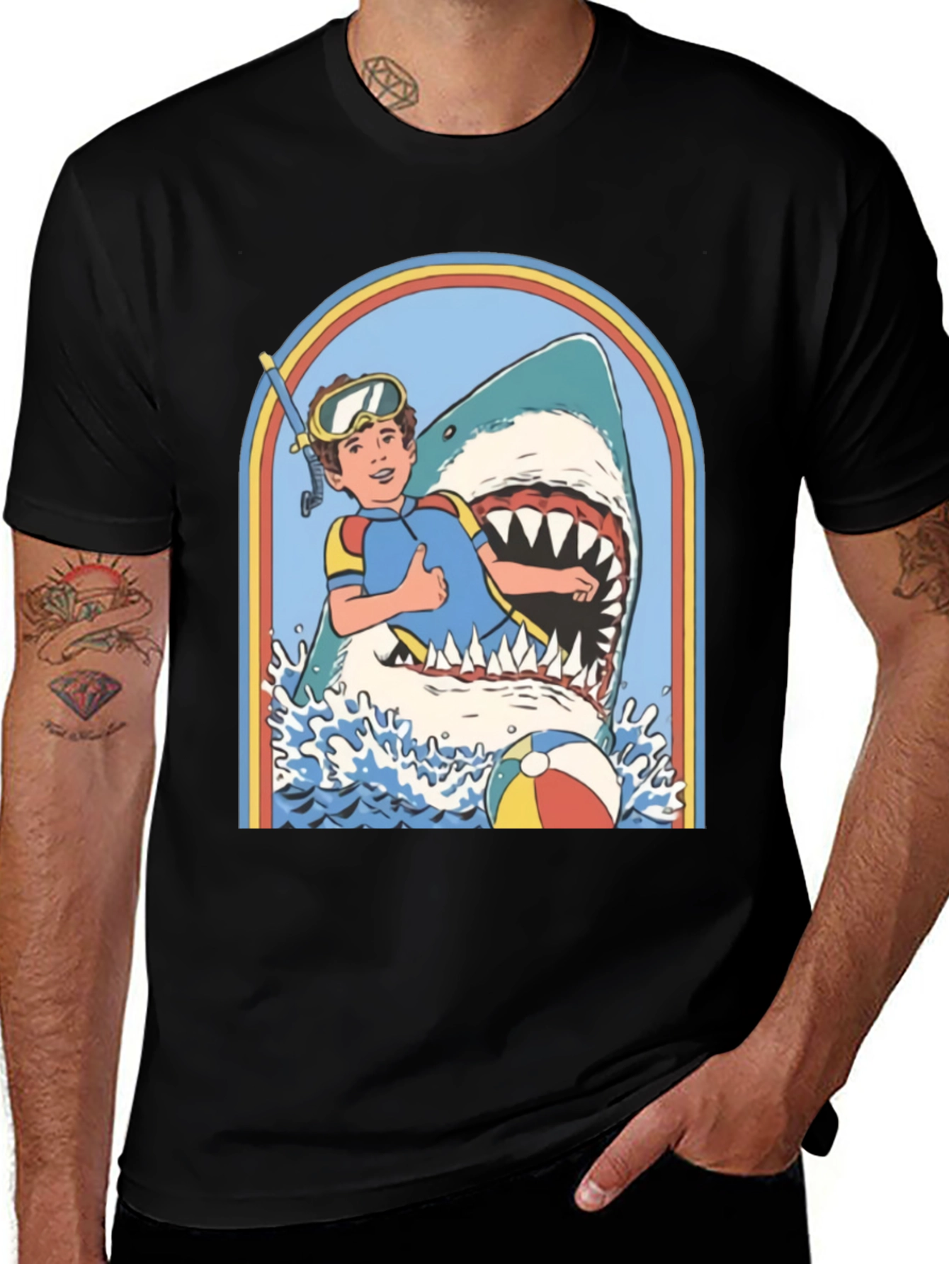 Retro Shark Attack Graphic Tee