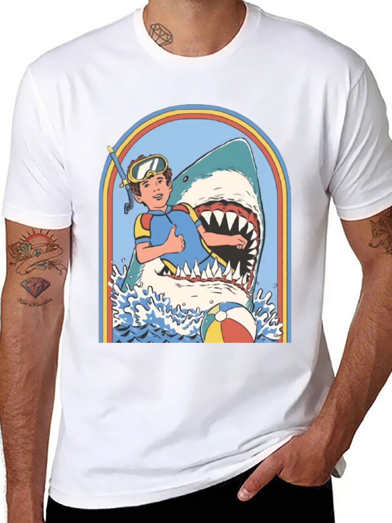 Retro Shark Attack Graphic Tee