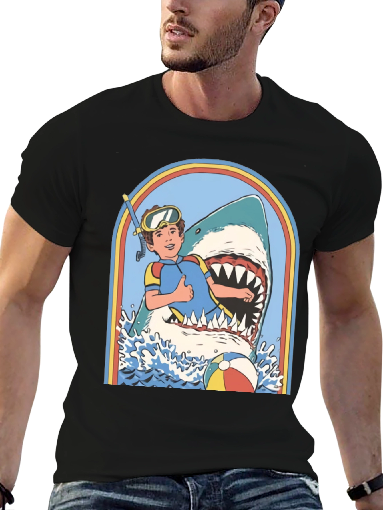 Retro Shark Attack Graphic Tee